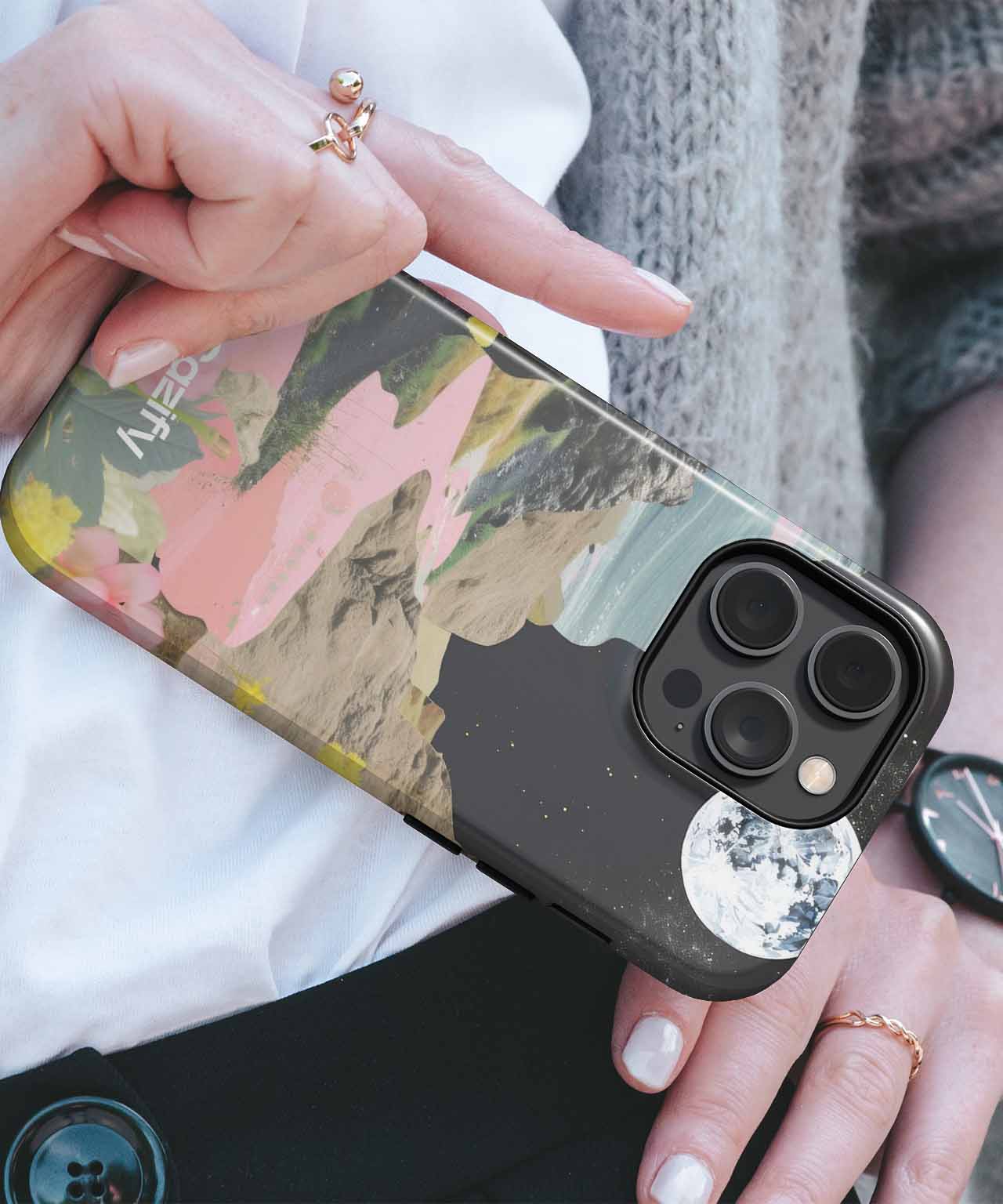 Lunar Adventure Through Floral Paradise iPhone case Case Cazify - Delivery Canada