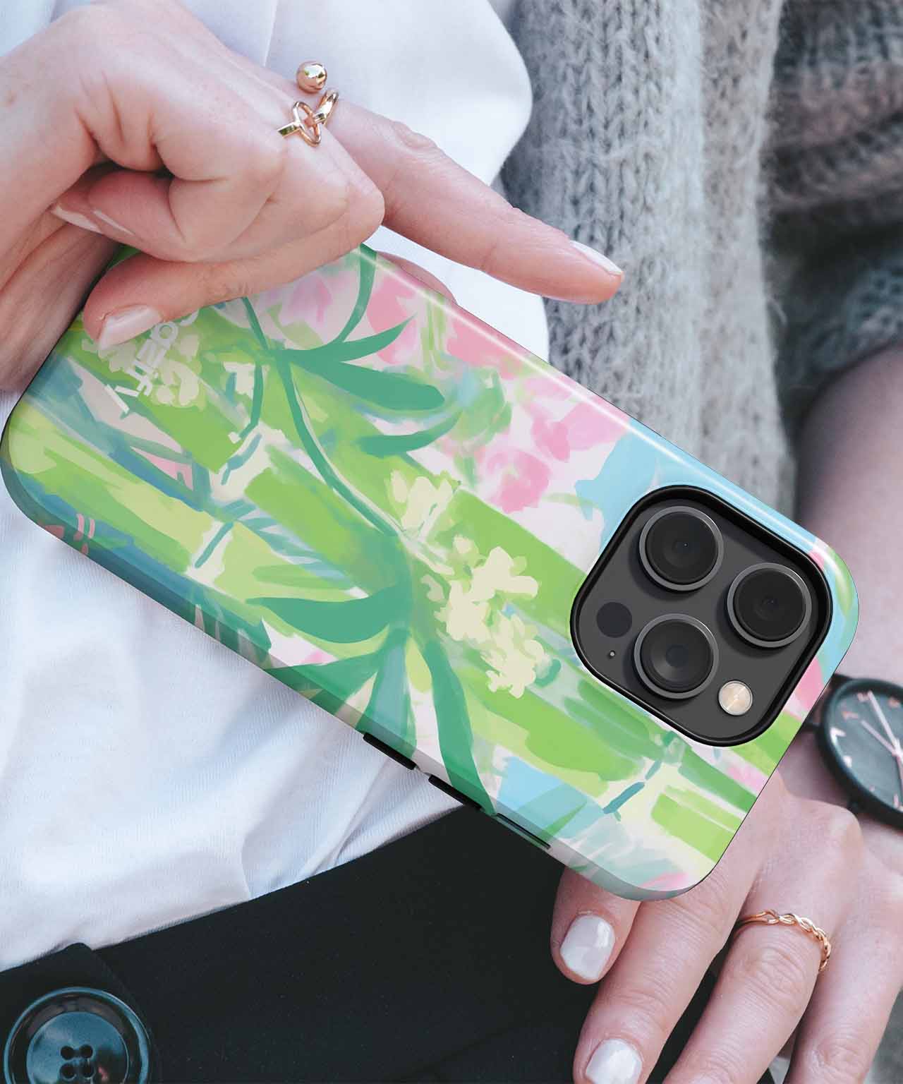 Lush Bamboo Forest with Blossoms iPhone case Case Cazify - Delivery Canada