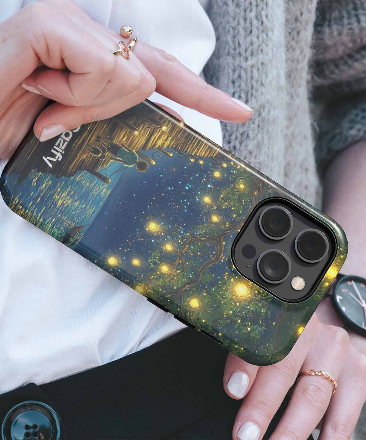 Magical Evening Stroll Under Fairy Lights iPhone case Case Cazify - Delivery Canada