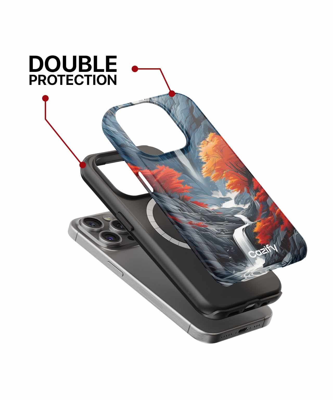 Majestic Autumn Waterfall Scene iPhone case Case Cazify - Delivery Canada