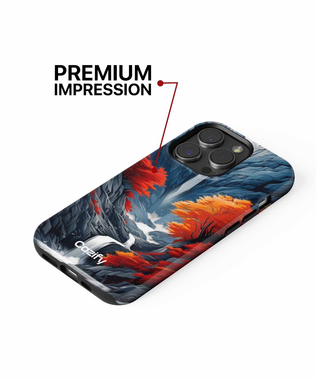 Majestic Autumn Waterfall Scene iPhone case Case Cazify - Delivery Canada