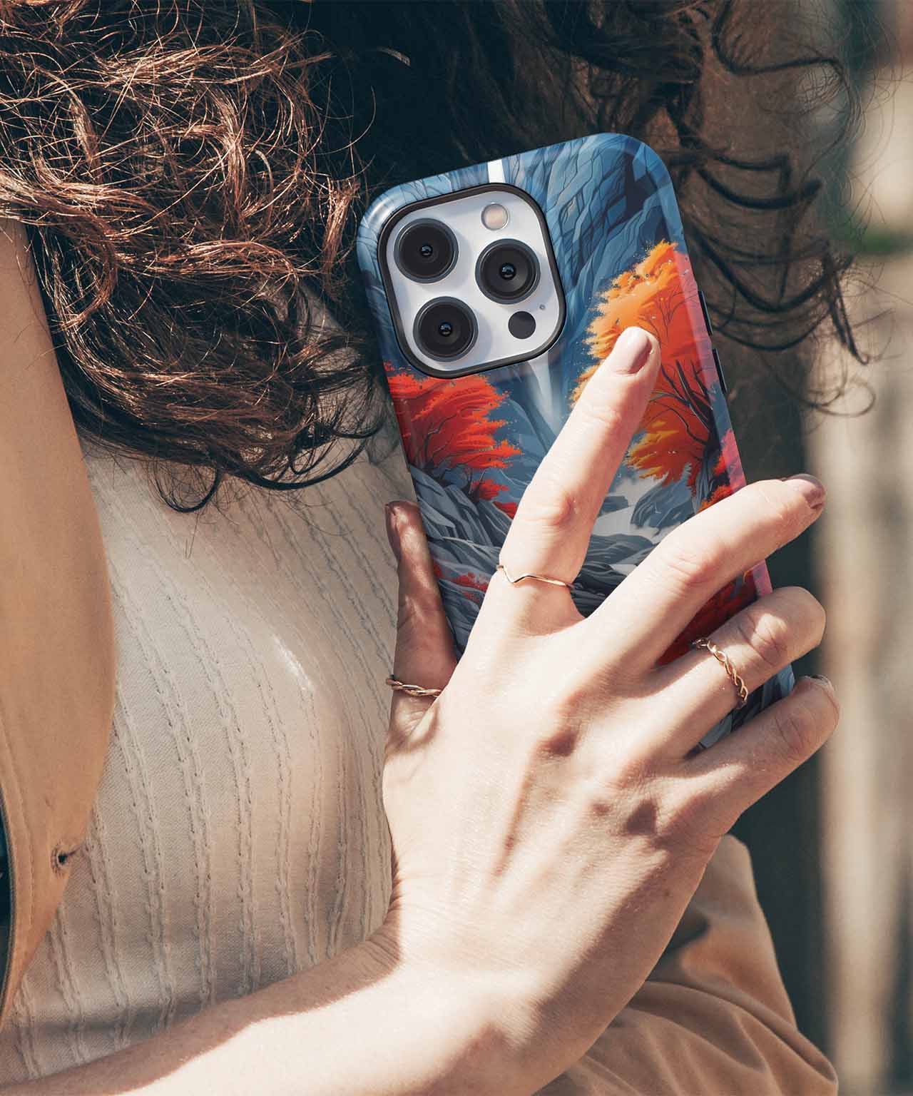 Majestic Autumn Waterfall Scene iPhone case Case Cazify - Delivery Canada