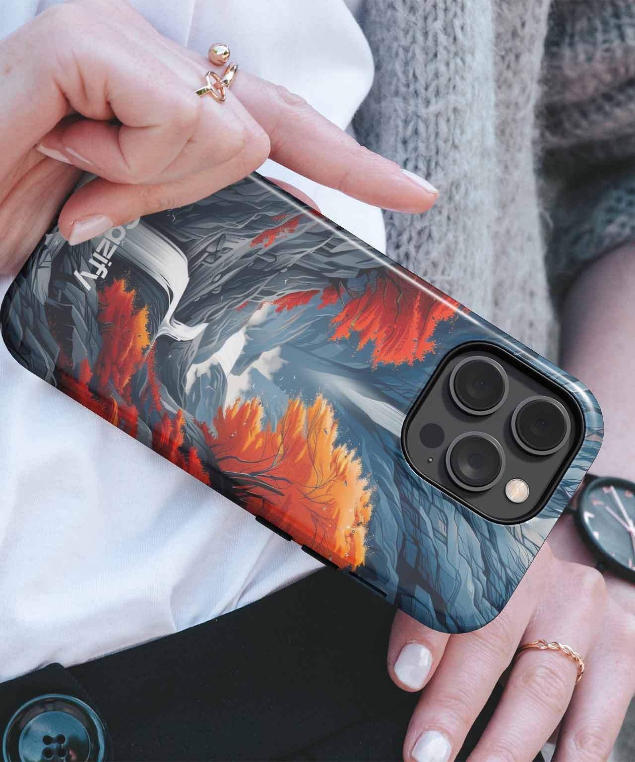 Majestic Autumn Waterfall Scene iPhone case Case Cazify - Delivery Canada