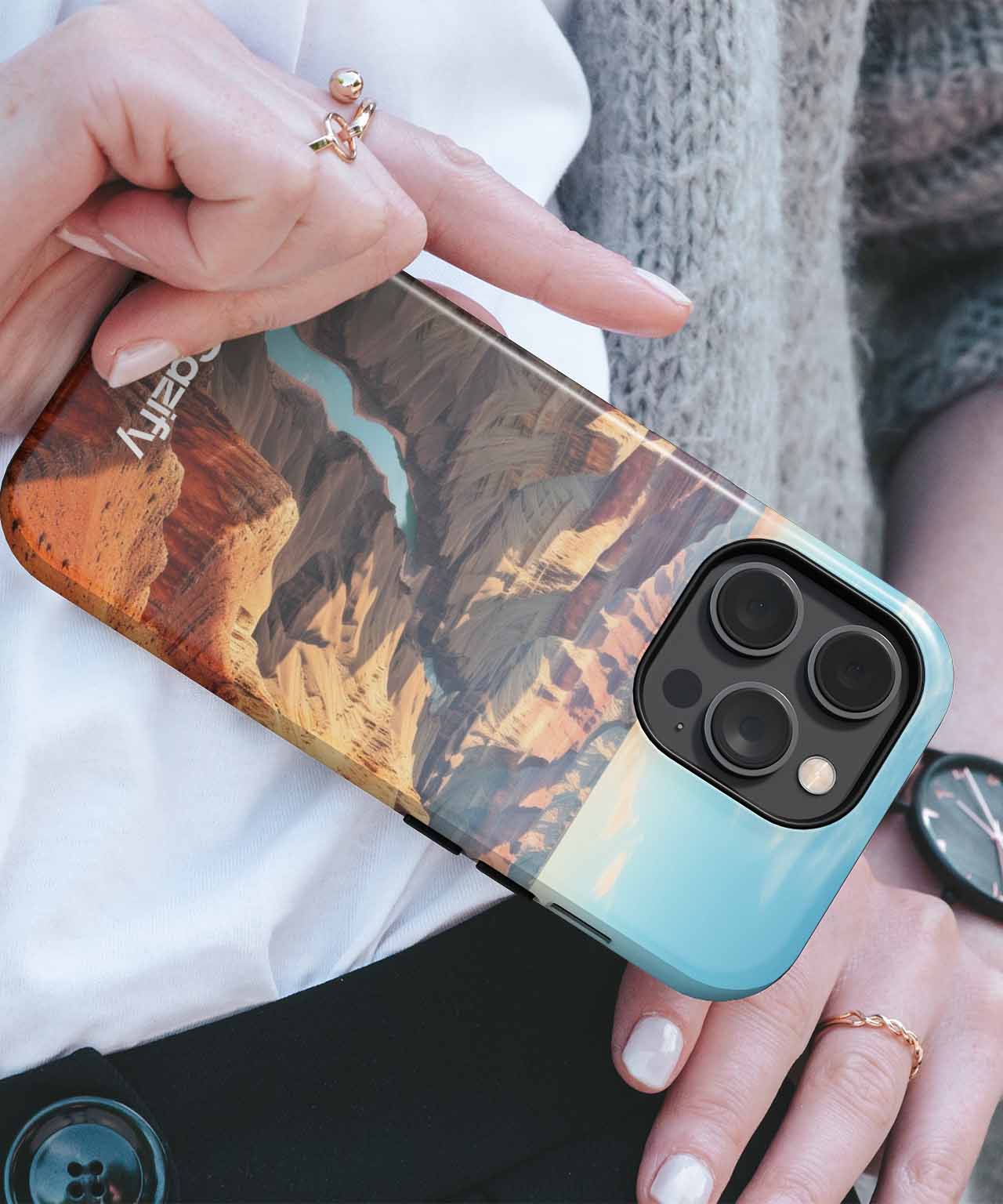 Majestic Canyon Views with Serene Waters iPhone case Case Cazify - Delivery Canada