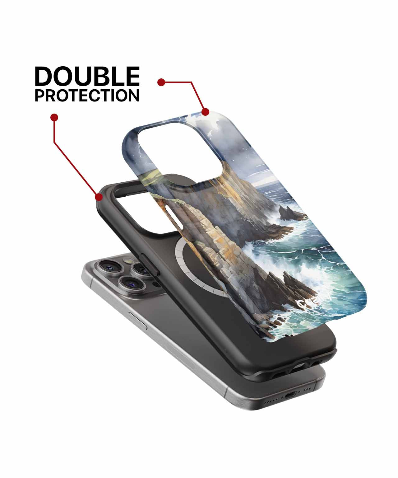 Majestic Cliffs Battling Ocean Waves iPhone case Case Cazify - Delivery Canada