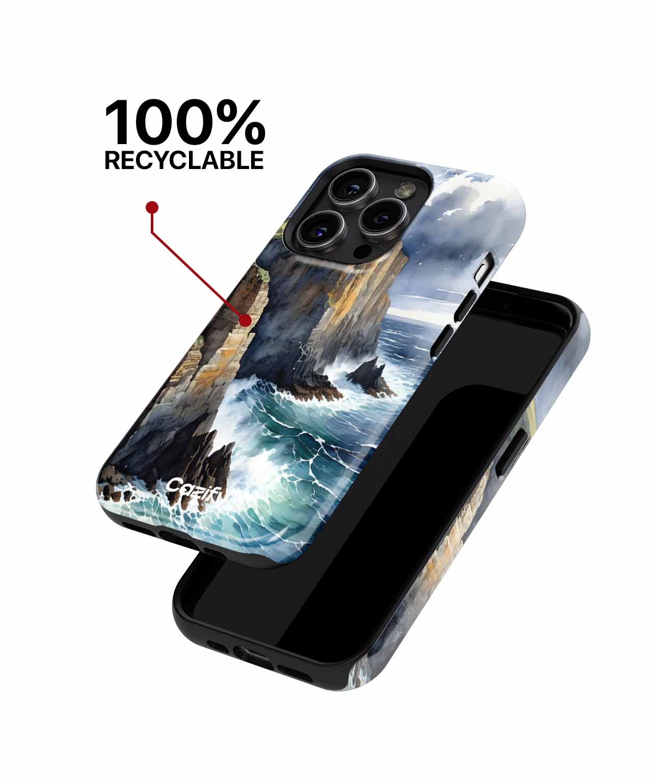 Majestic Cliffs Battling Ocean Waves iPhone case Case Cazify - Delivery Canada