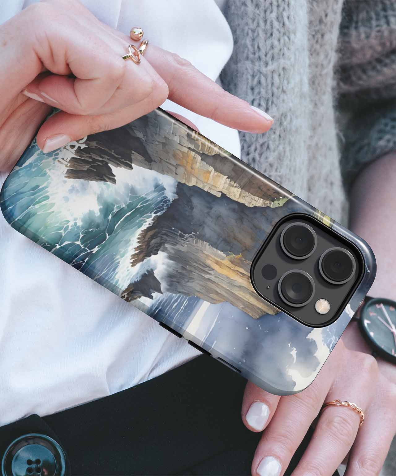 Majestic Cliffs Battling Ocean Waves iPhone case Case Cazify - Delivery Canada