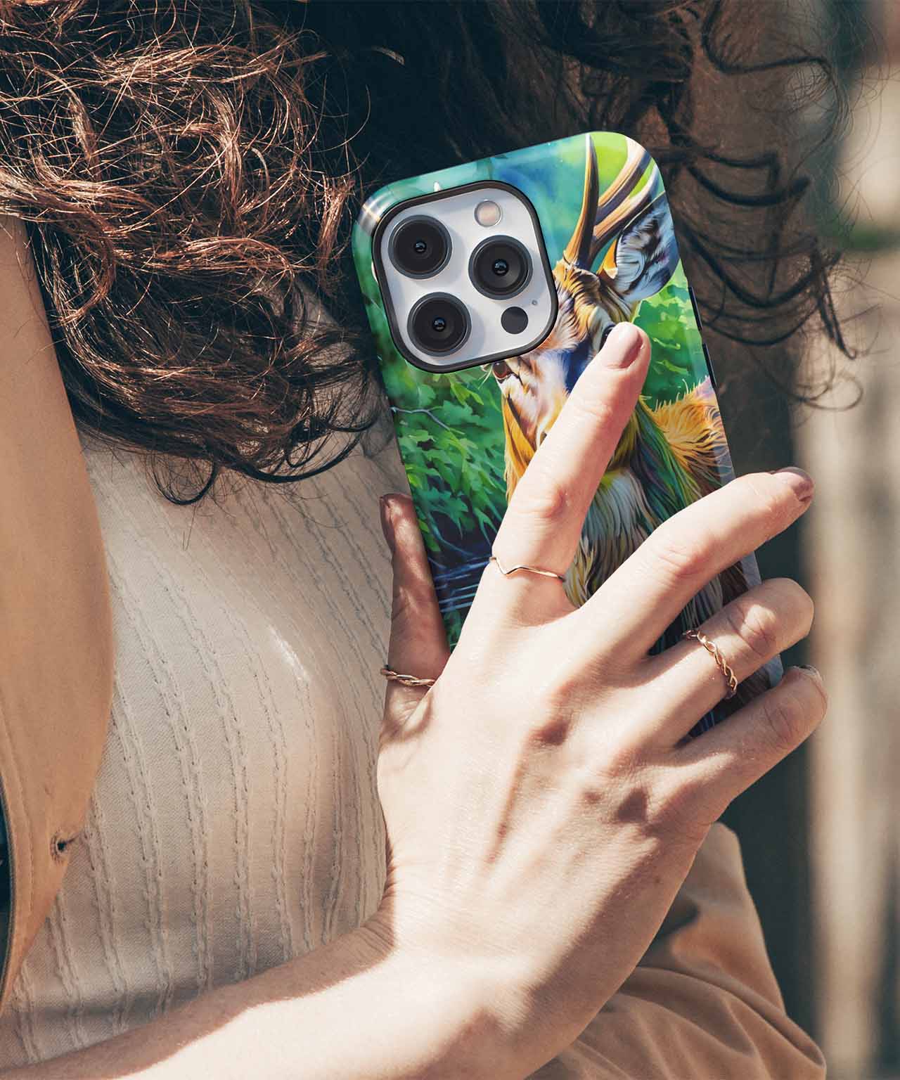 Majestic deer pausing for a selfie iPhone case Case Cazify - Delivery Canada