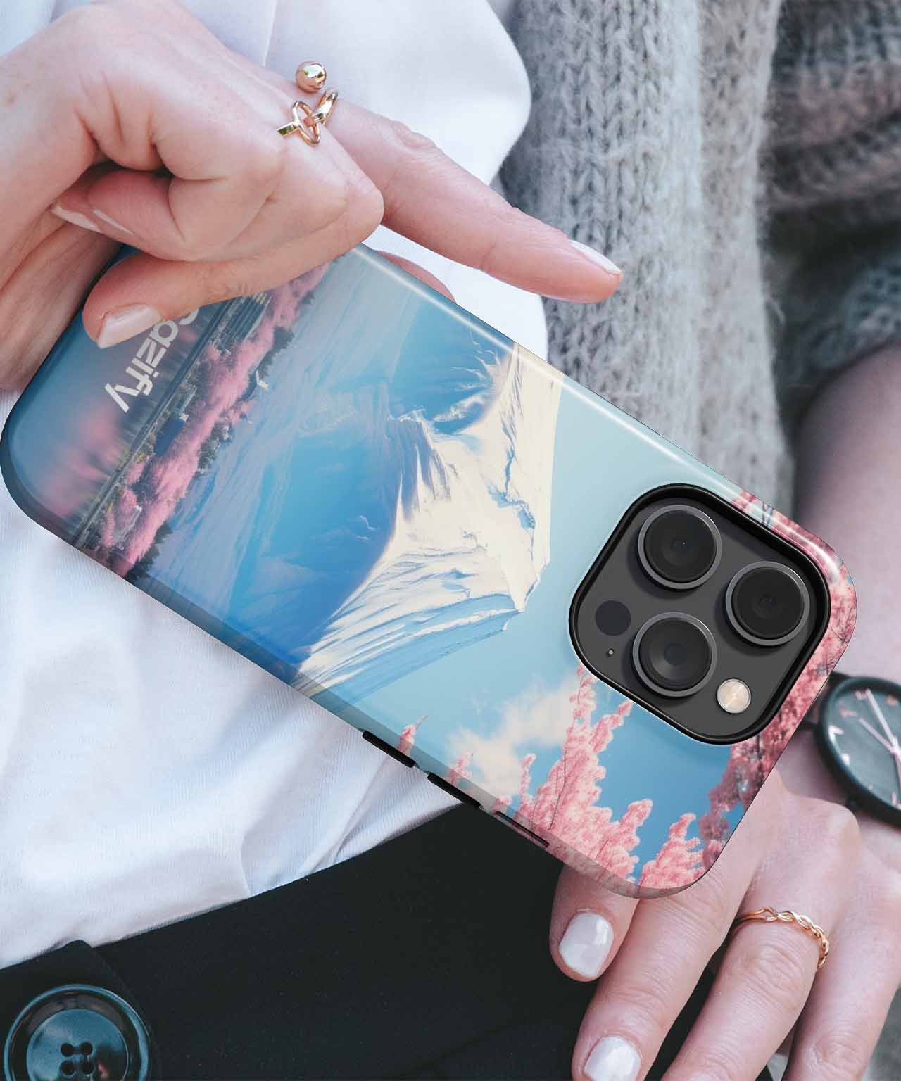 Majestic Mount Fuji Surrounded by Blossoms iPhone case Case Cazify - Delivery Canada