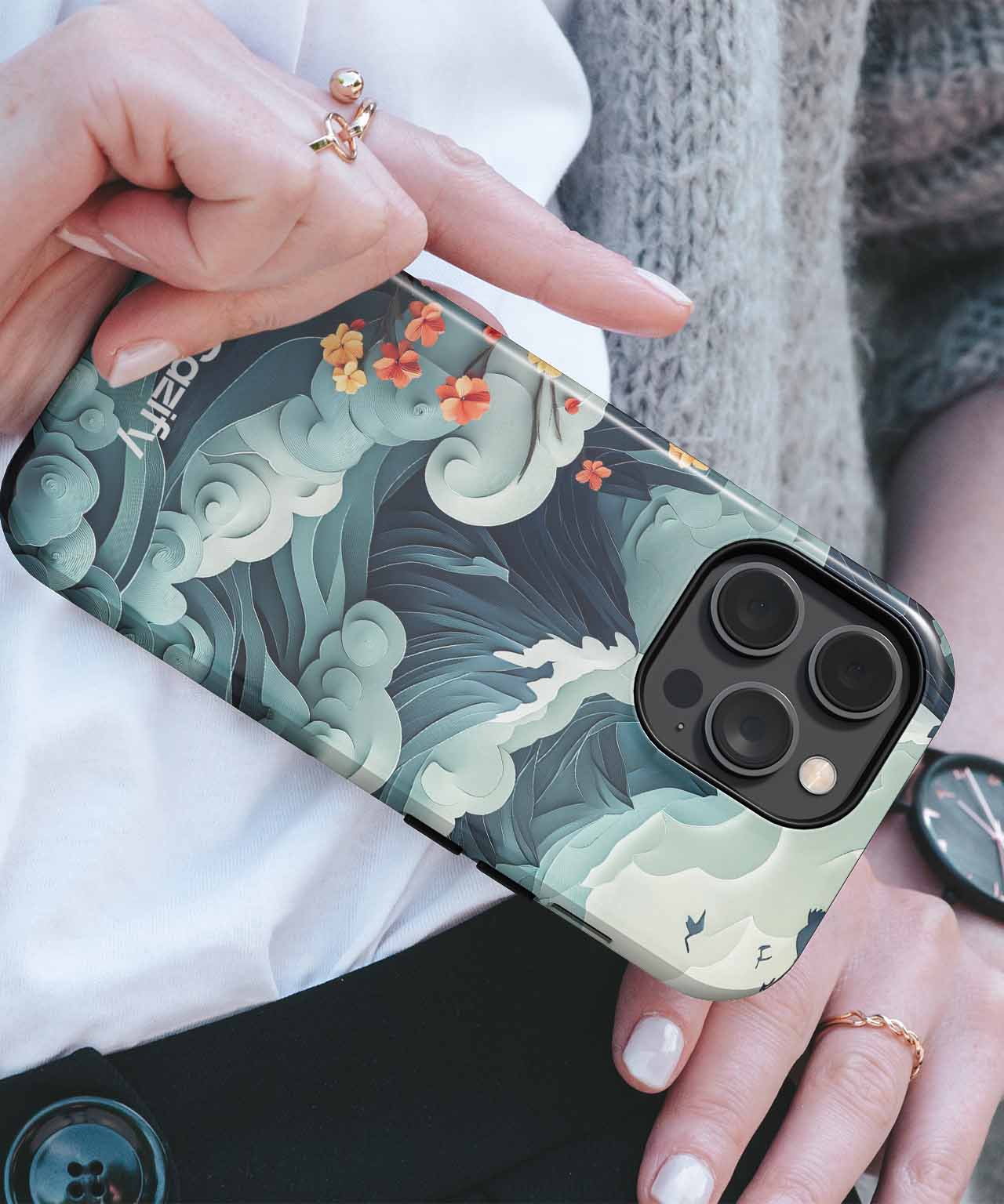 Majestic Mountain Clouds and Blossoms iPhone case Case Cazify - Delivery Canada