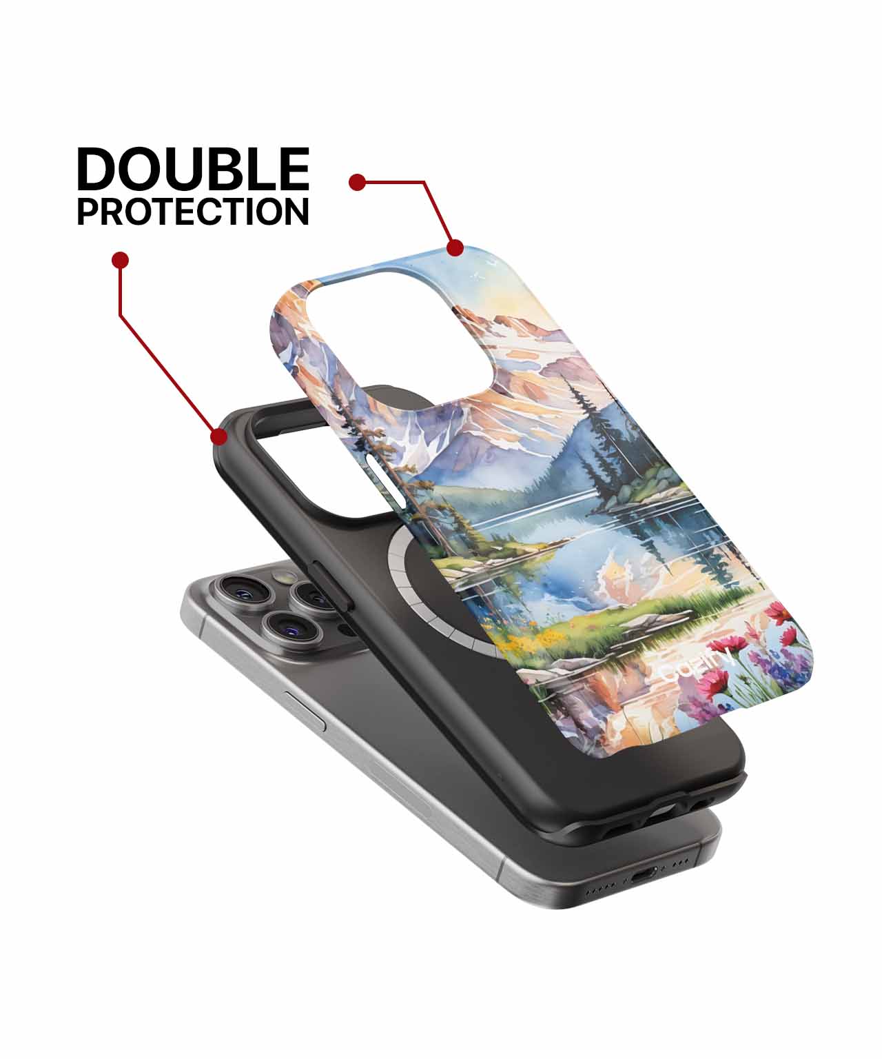 Majestic Mountain Reflection Beneath Colorful Flowers iPhone case Case Cazify - Delivery Canada