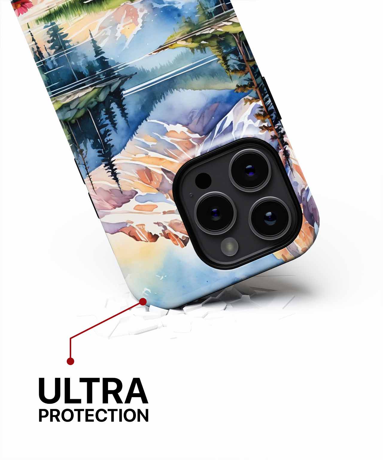 Majestic Mountain Reflection Beneath Colorful Flowers iPhone case Case Cazify - Delivery Canada