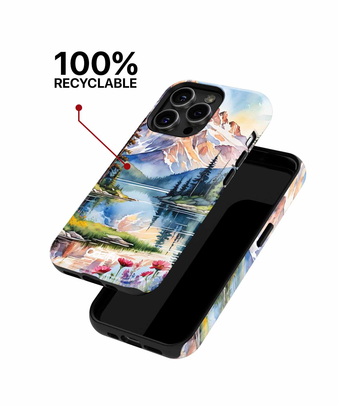 Majestic Mountain Reflection Beneath Colorful Flowers iPhone case Case Cazify - Delivery Canada
