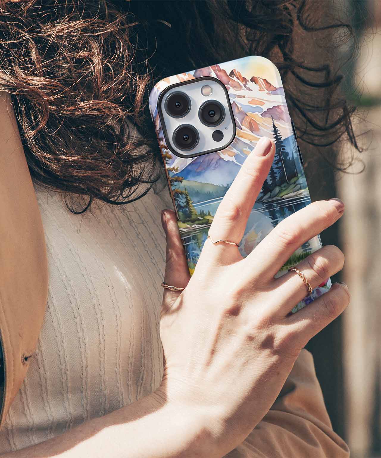 Majestic Mountain Reflection Beneath Colorful Flowers iPhone case Case Cazify - Delivery Canada