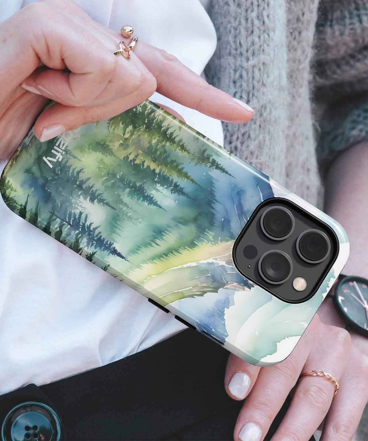 Majestic mountain retreat with a stream iPhone case Case Cazify - Delivery Canada