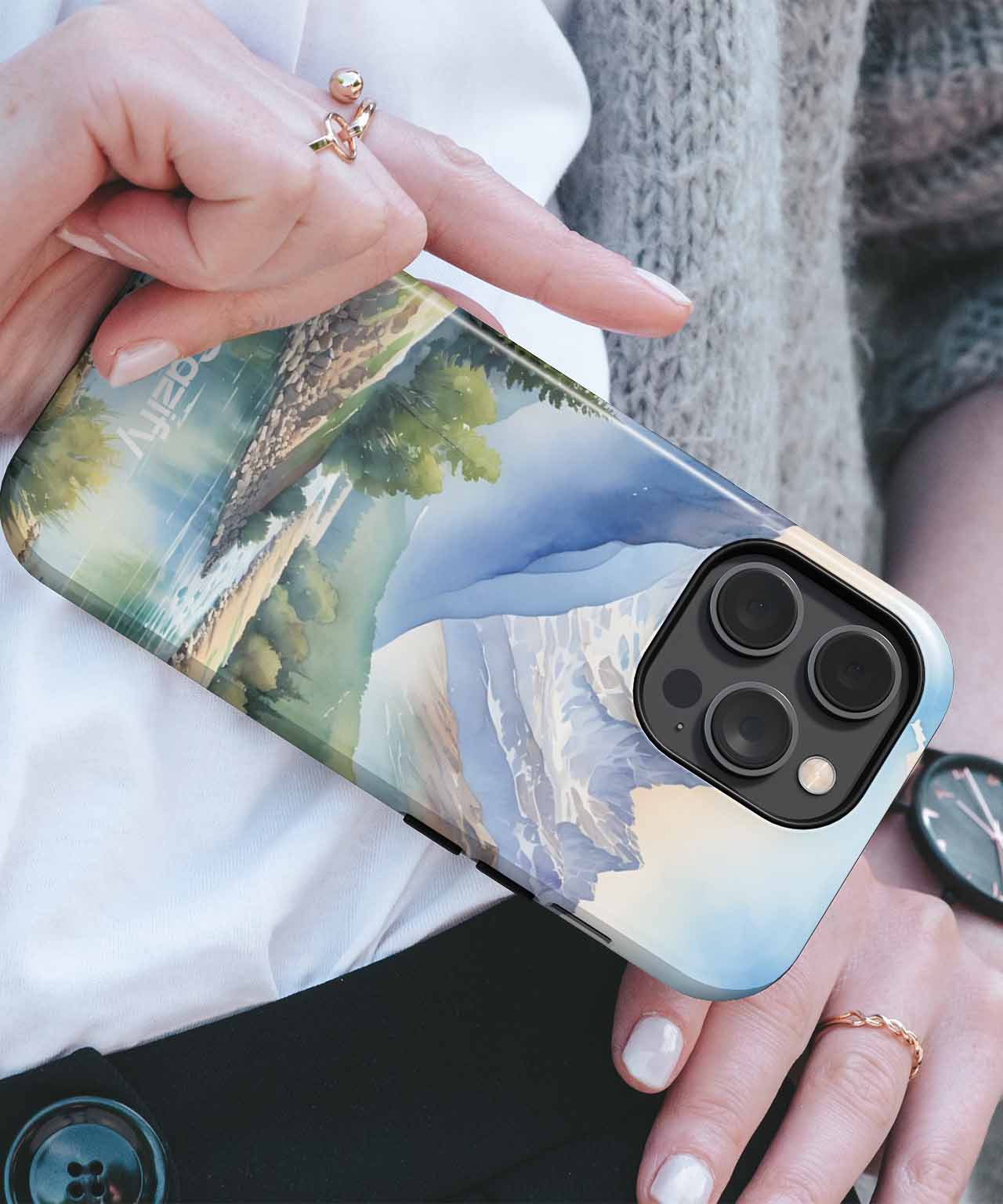 Majestic Mountain Serenity with Sparkling Stream iPhone case Case Cazify - Delivery Canada