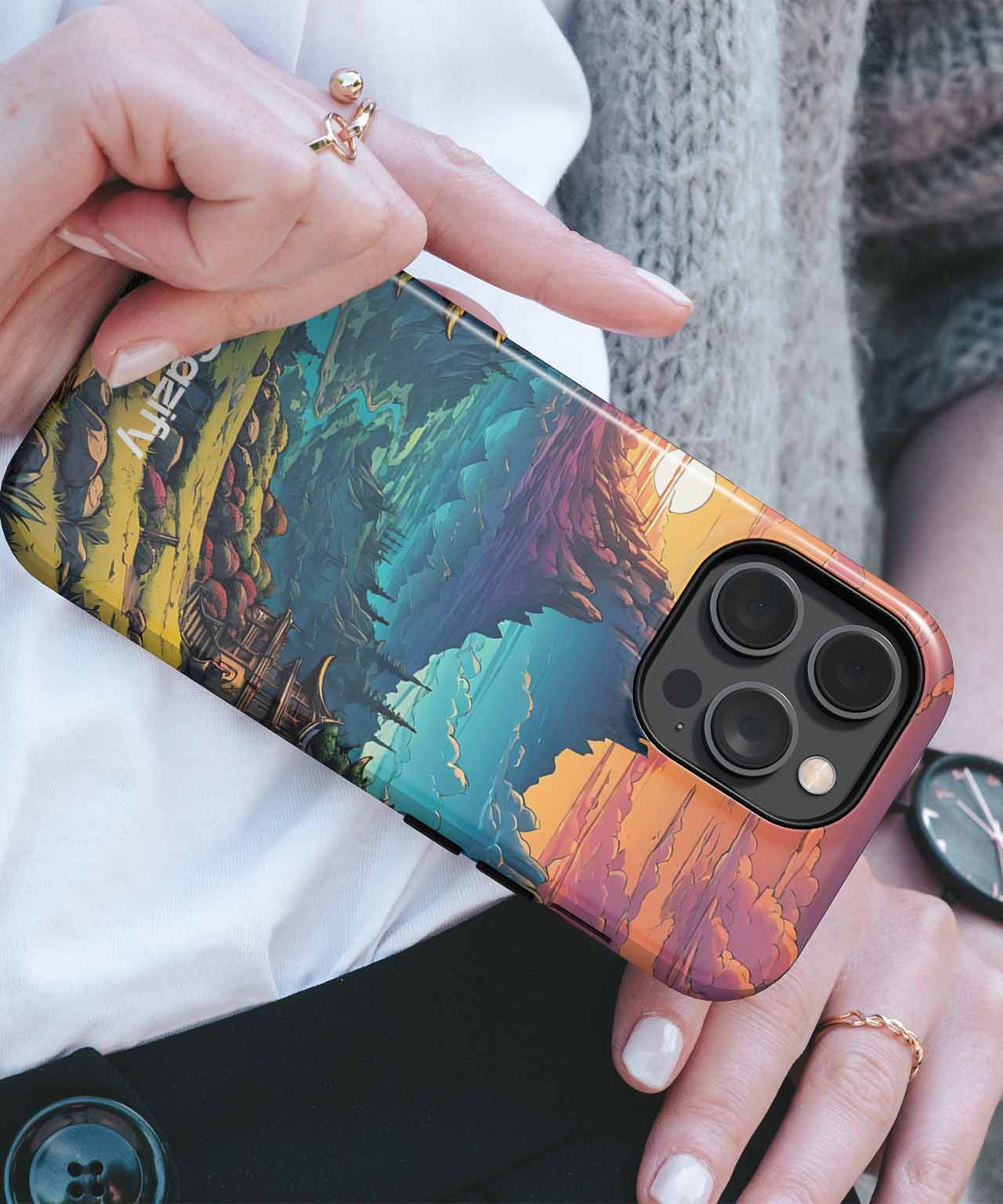 Majestic Mountain Sunset Retreat iPhone case Case Cazify - Delivery Canada