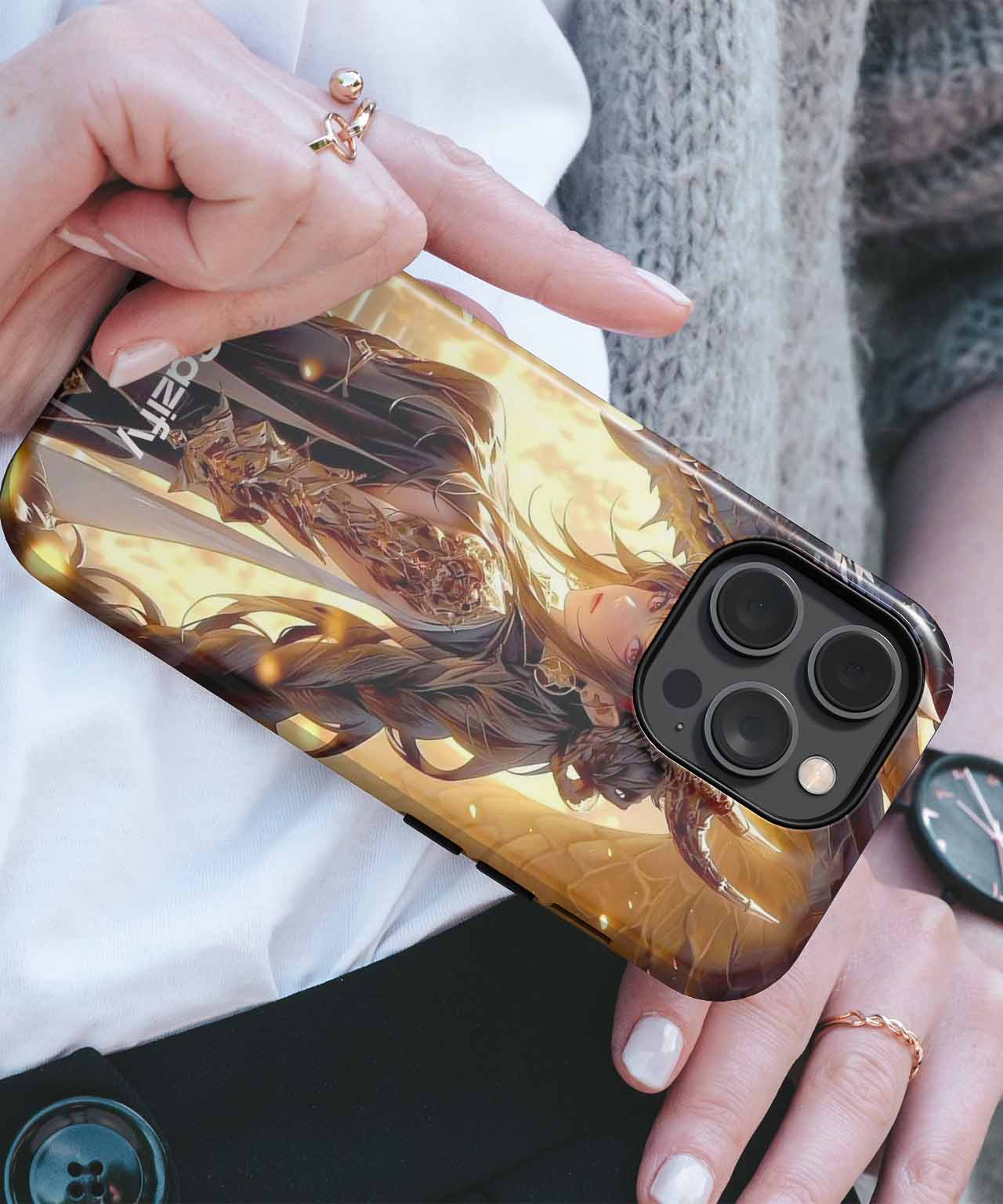 Majestic Warrior and Fiery Dragon iPhone case Case Cazify - Delivery Canada