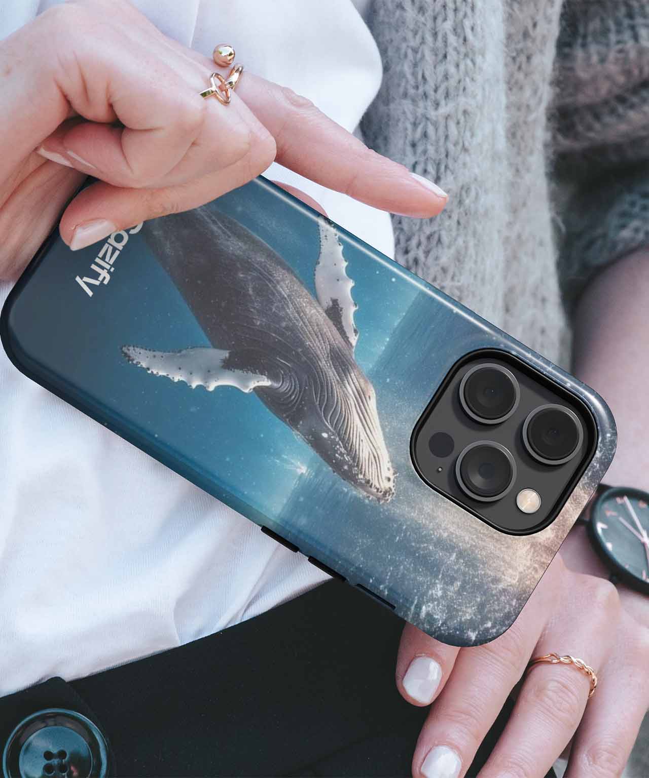 Majestic Whale Dancing in the Deep iPhone case Case Cazify - Delivery Canada