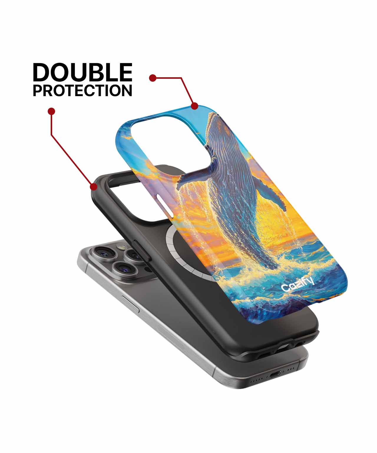 Majestic Whale Leaping through Sunset iPhone case Case Cazify - Delivery Canada