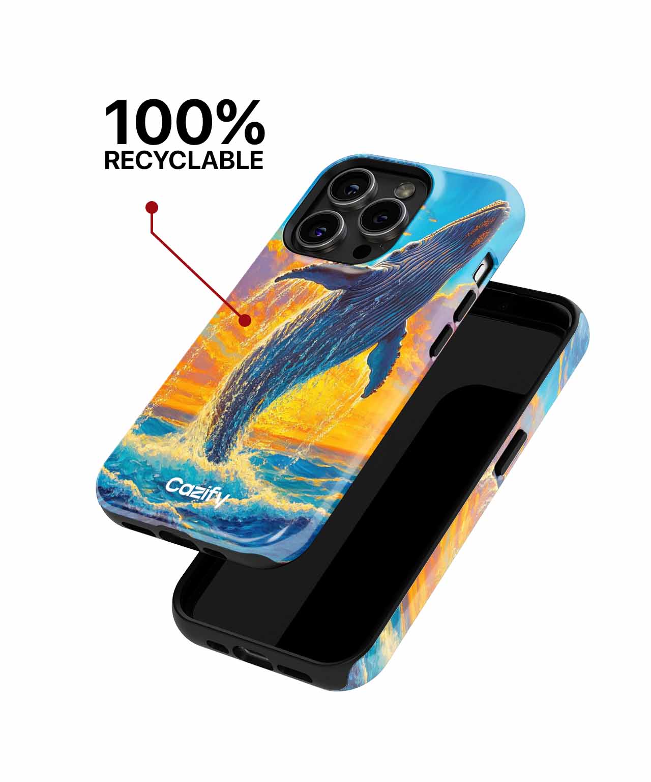 Majestic Whale Leaping through Sunset iPhone case Case Cazify - Delivery Canada