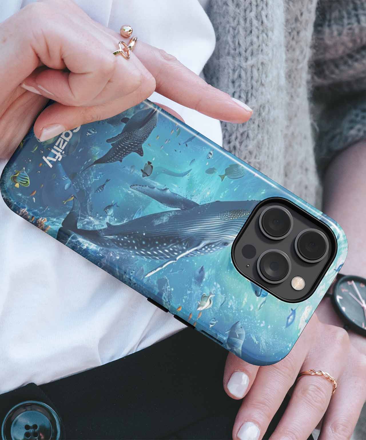 Majestic Whale Swimming in Ocean Wonderland iPhone case Case Cazify - Delivery Canada