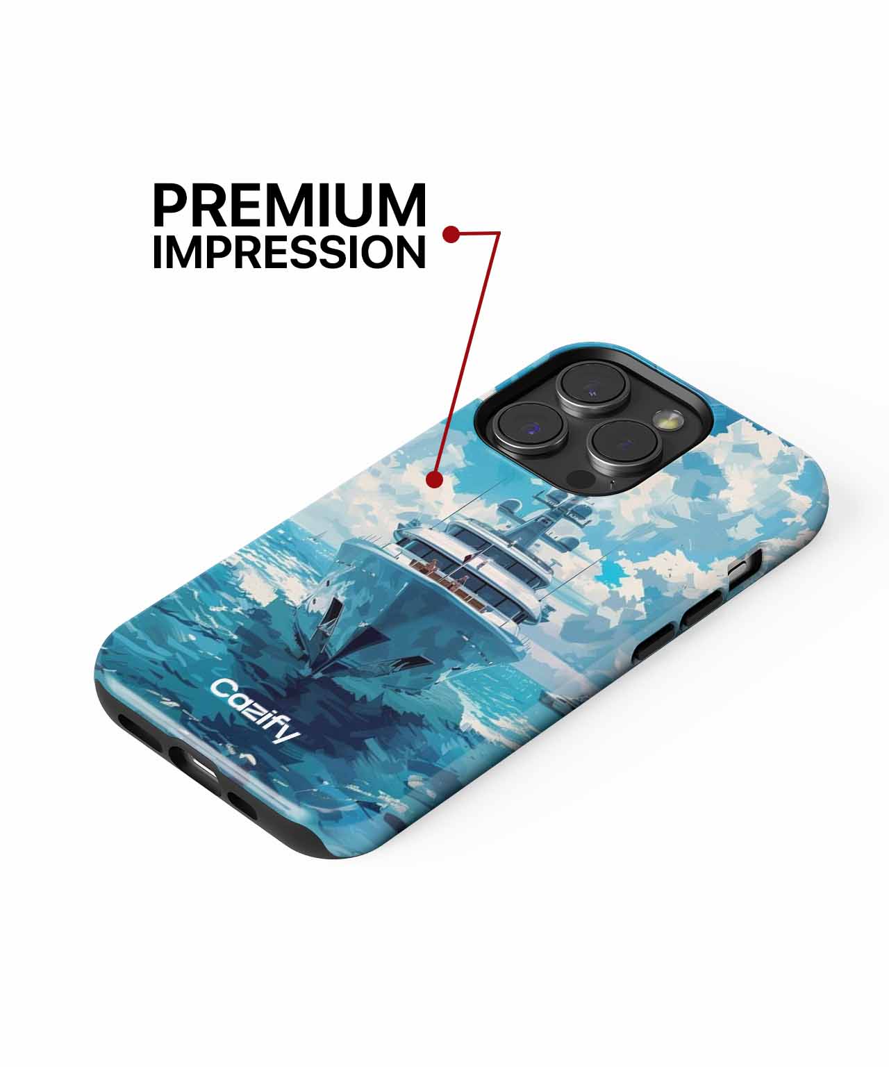 Majestic Yacht Adventure on Azure Seas iPhone case Case Cazify - Delivery Canada