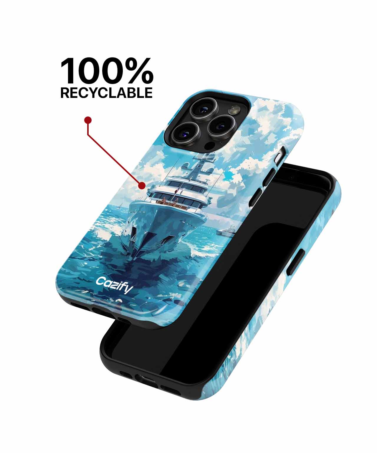 Majestic Yacht Adventure on Azure Seas iPhone case Case Cazify - Delivery Canada