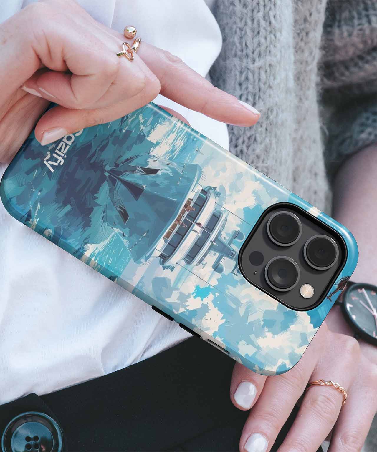 Majestic Yacht Adventure on Azure Seas iPhone case Case Cazify - Delivery Canada