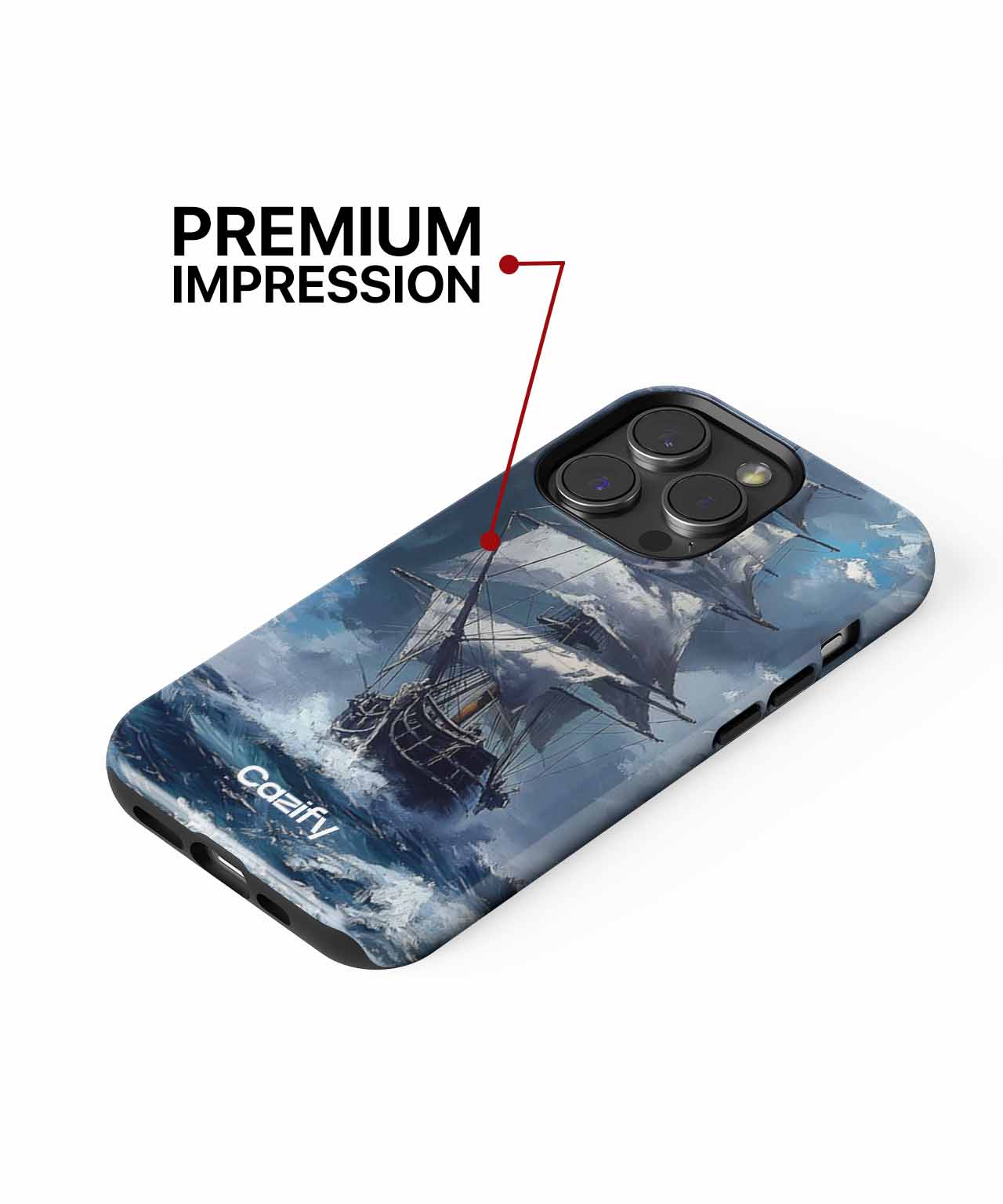 Mighty Ship Battling Wild Waves iPhone case Case Cazify - Delivery Canada
