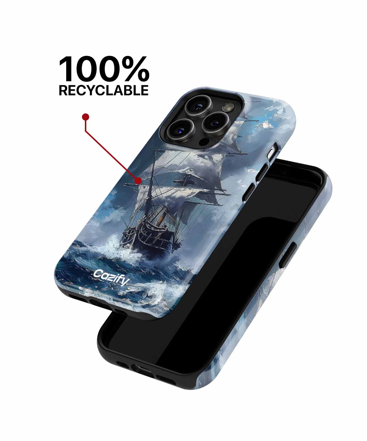 Mighty Ship Battling Wild Waves iPhone case Case Cazify - Delivery Canada