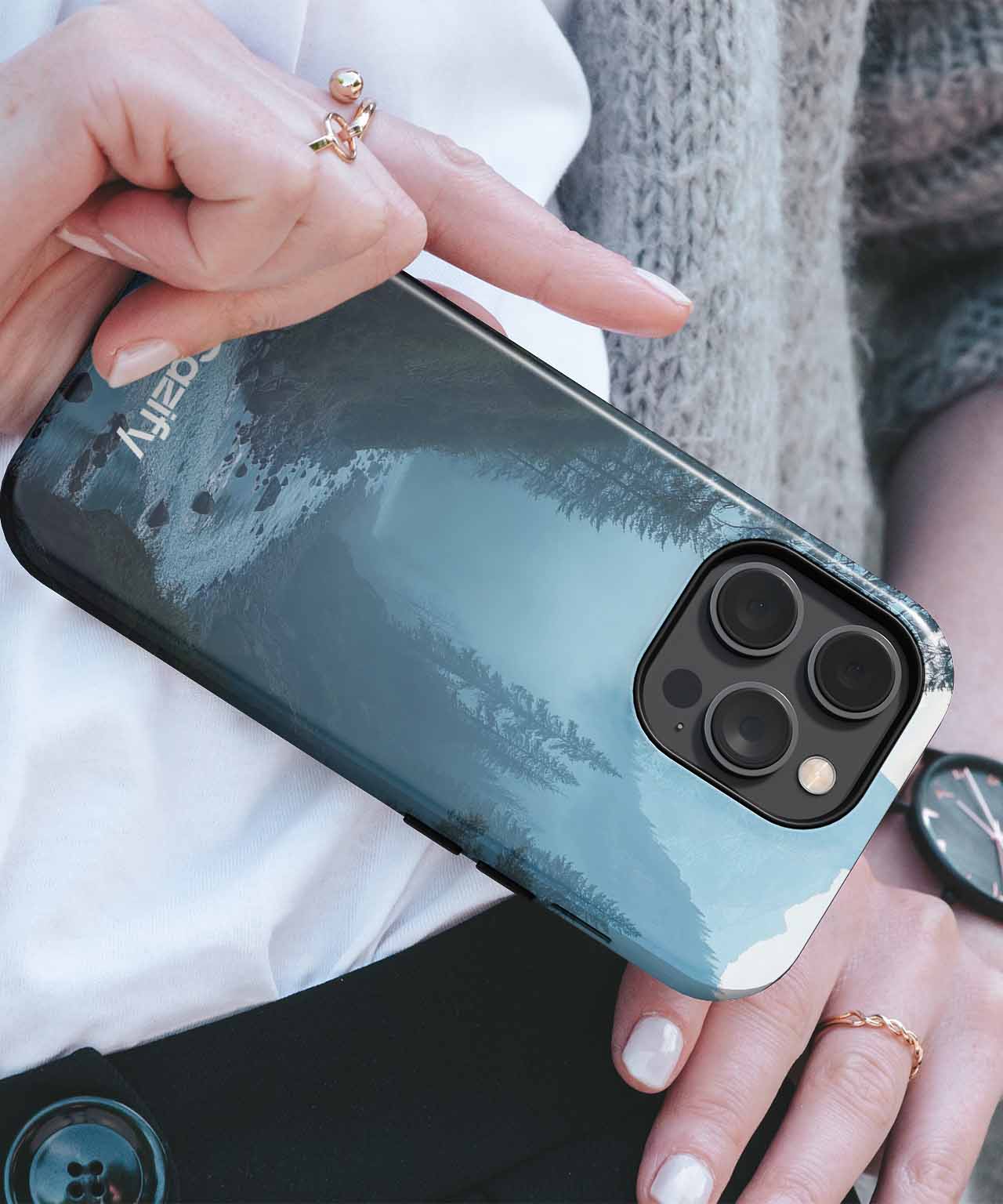 Misty Mountain River Adventure iPhone case Case Cazify - Delivery Canada