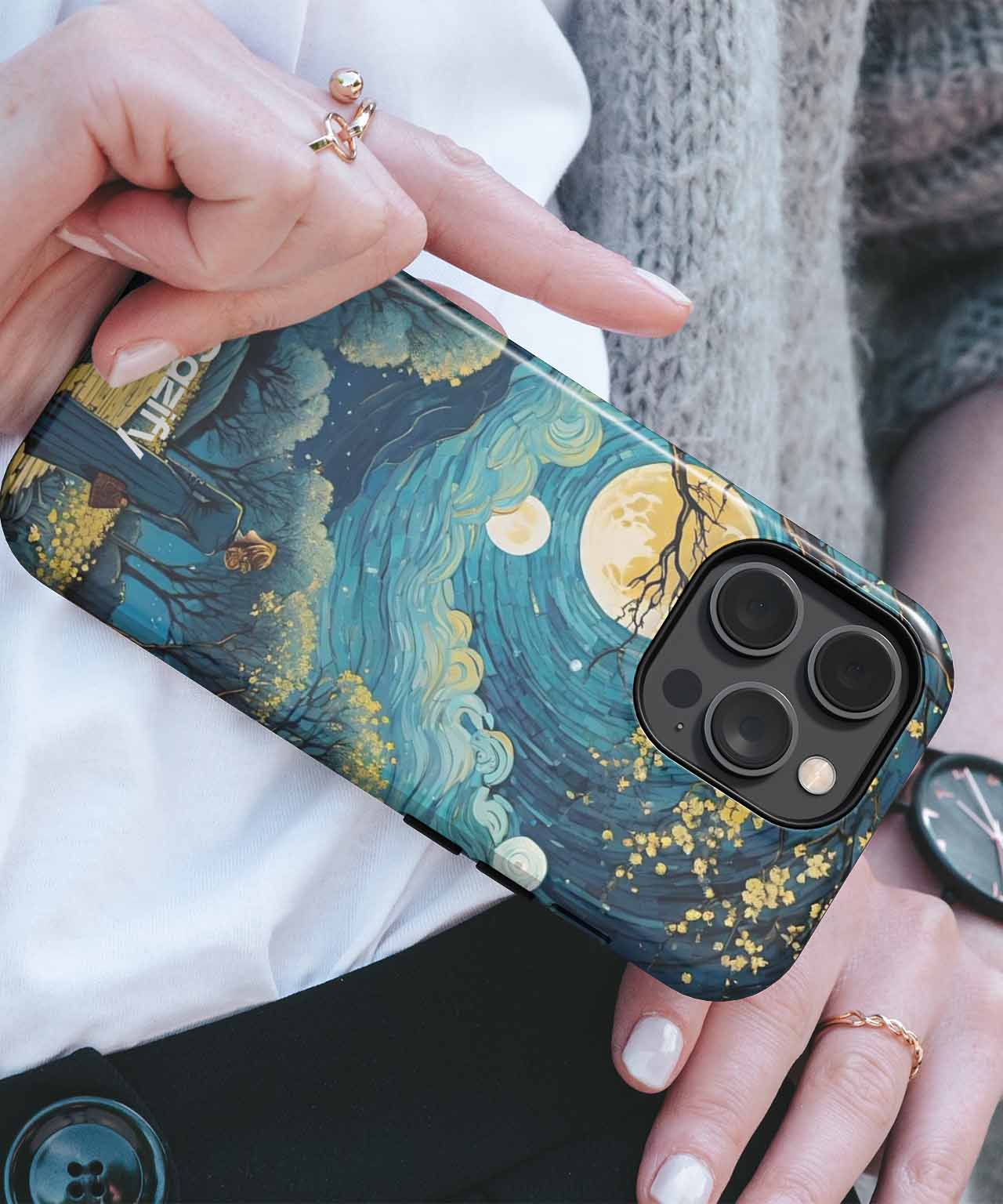Moonlit Journey Through Enchanted Blossoms iPhone case Case Cazify - Delivery Canada