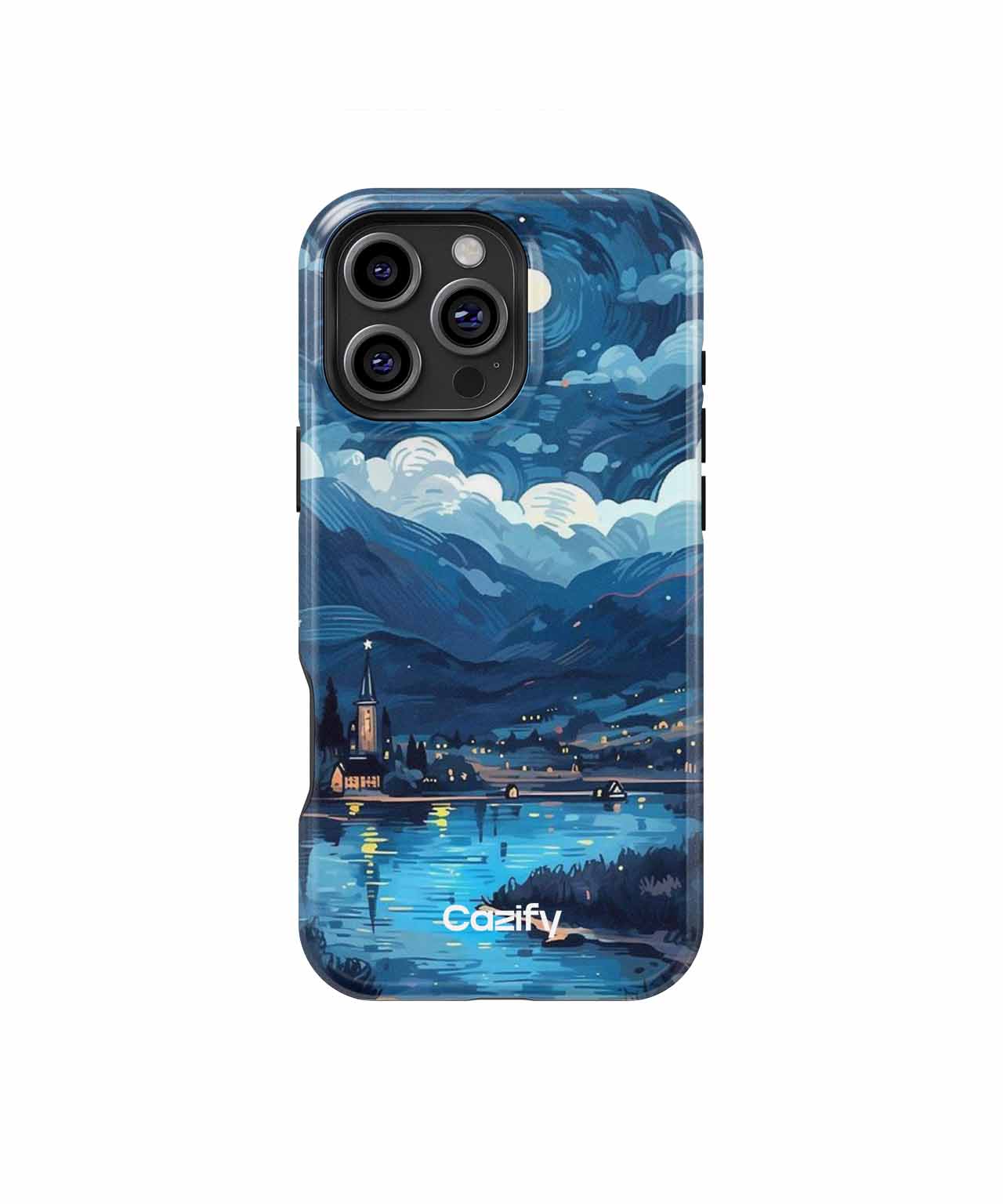 Moonlit Tranquility Over Village Waters iPhone case Case Cazify - Delivery Canada
