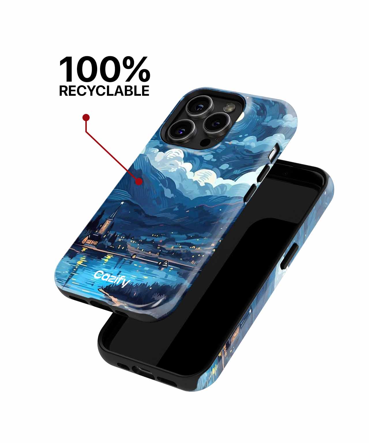 Moonlit Tranquility Over Village Waters iPhone case Case Cazify - Delivery Canada