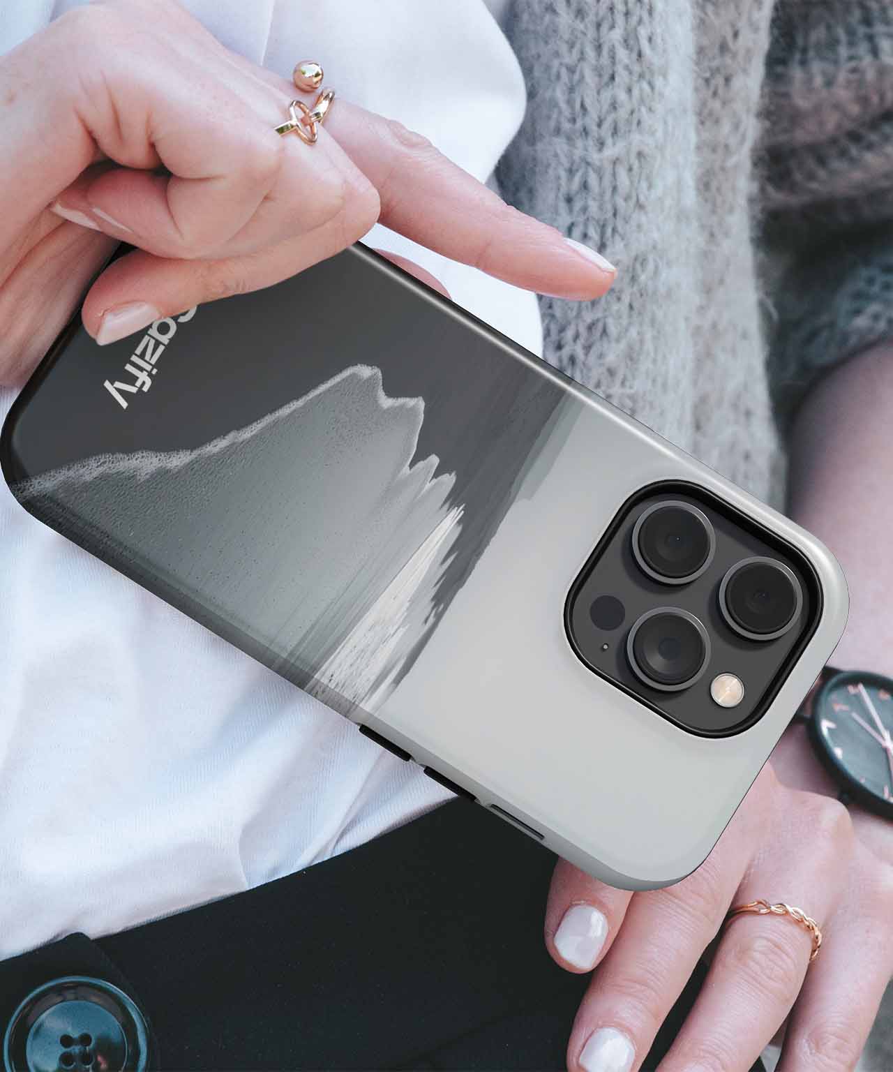 Mysterious Beach with Whispering Waves iPhone case Case Cazify - Delivery Canada