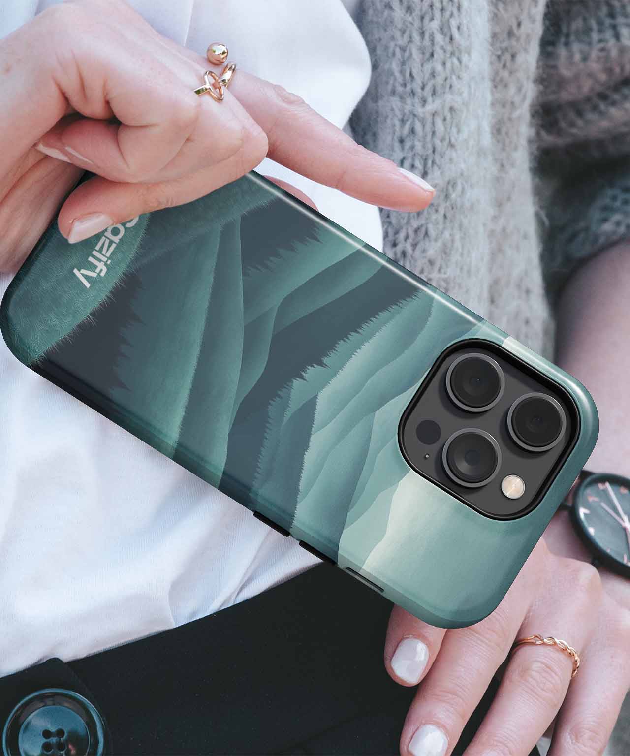 Mysterious Green Hills at Dusk iPhone case Case Cazify - Delivery Canada