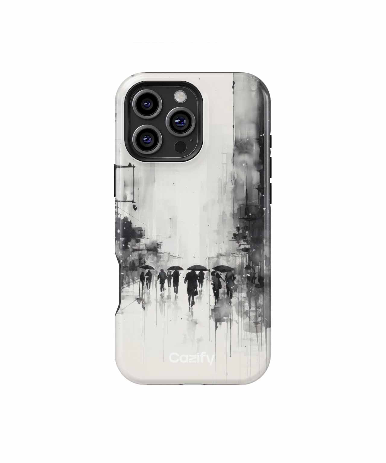 Mysterious Monochrome Rainy Day Strolls iPhone case Case Cazify - Delivery Canada