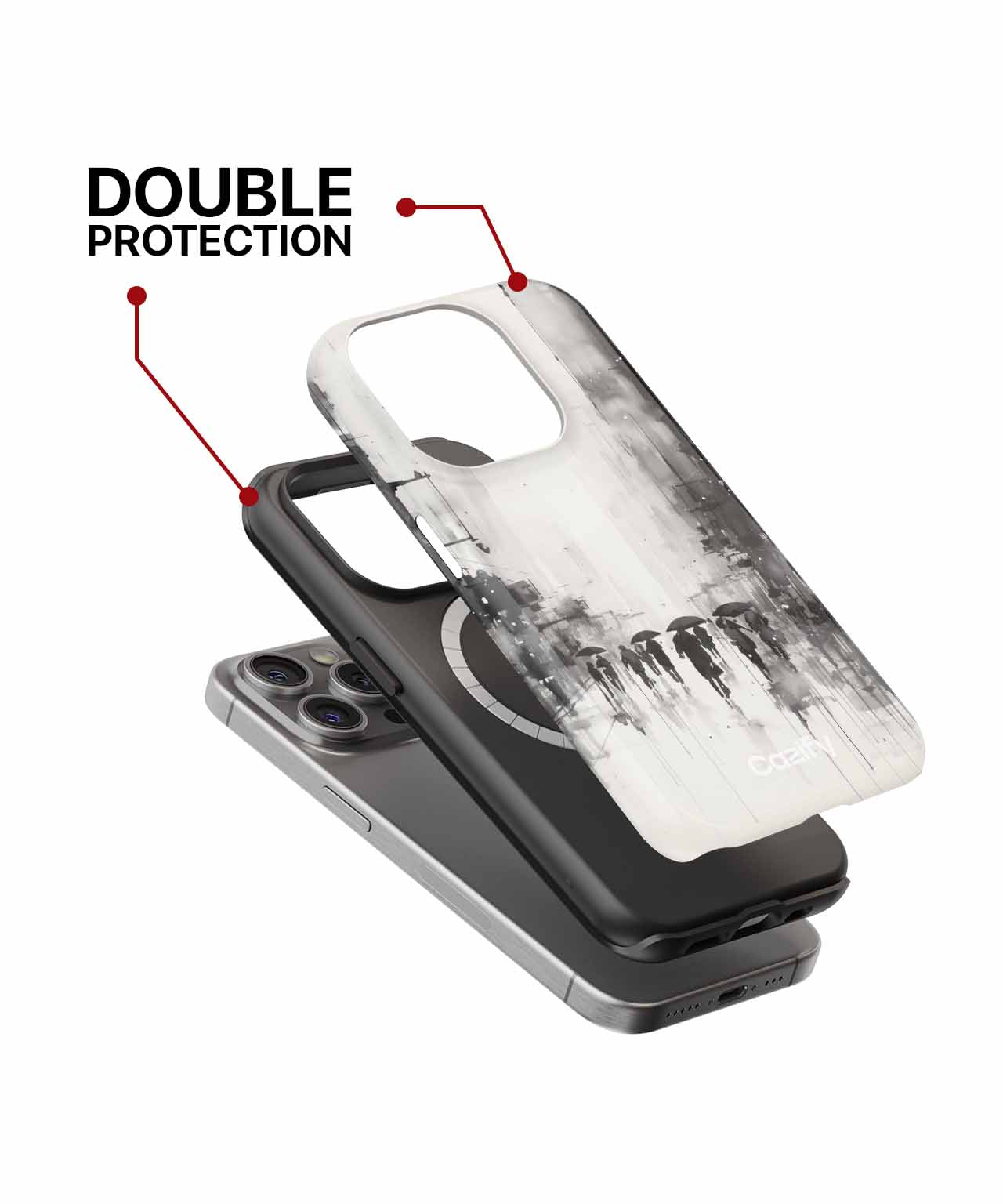Mysterious Monochrome Rainy Day Strolls iPhone case Case Cazify - Delivery Canada