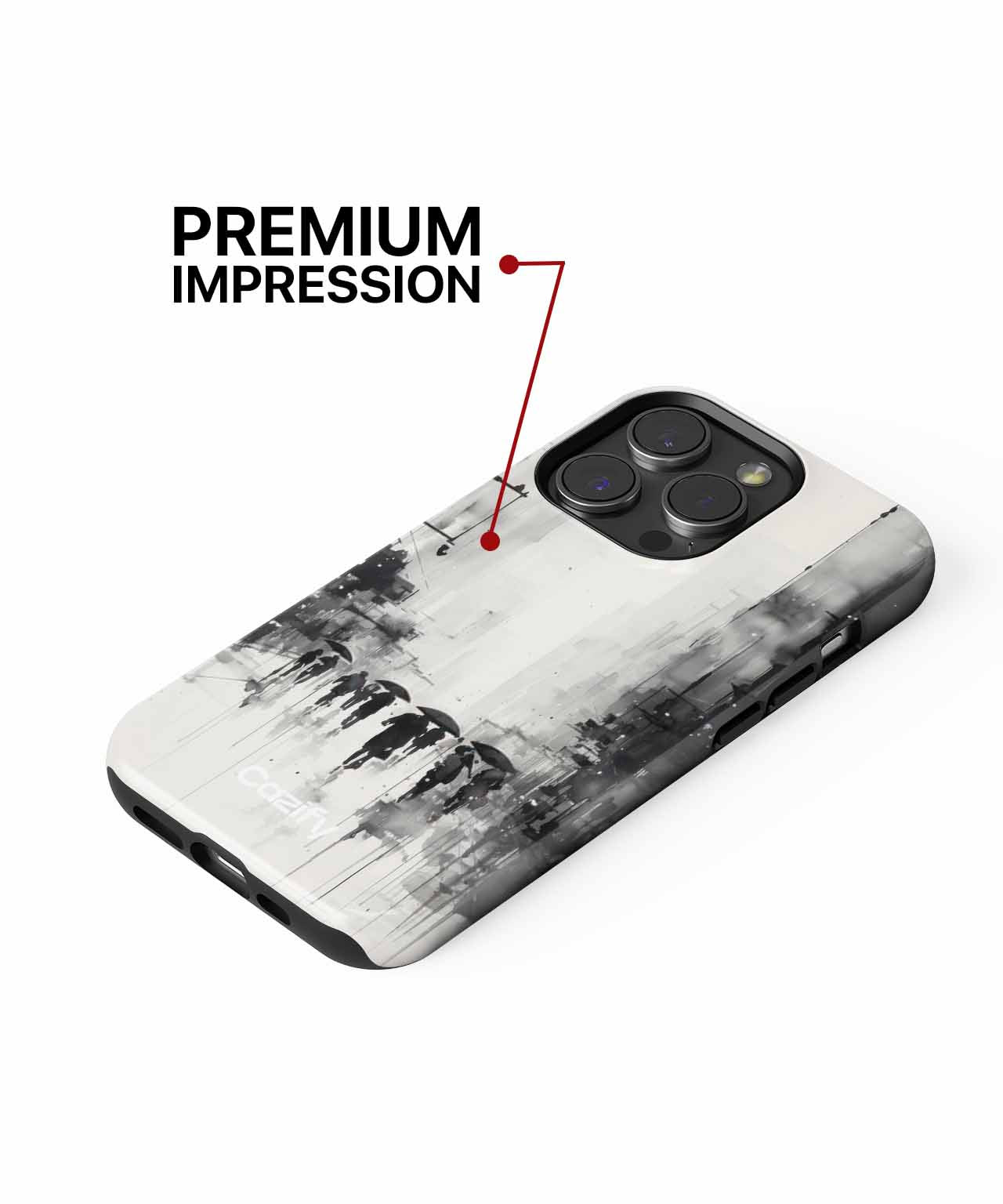 Mysterious Monochrome Rainy Day Strolls iPhone case Case Cazify - Delivery Canada