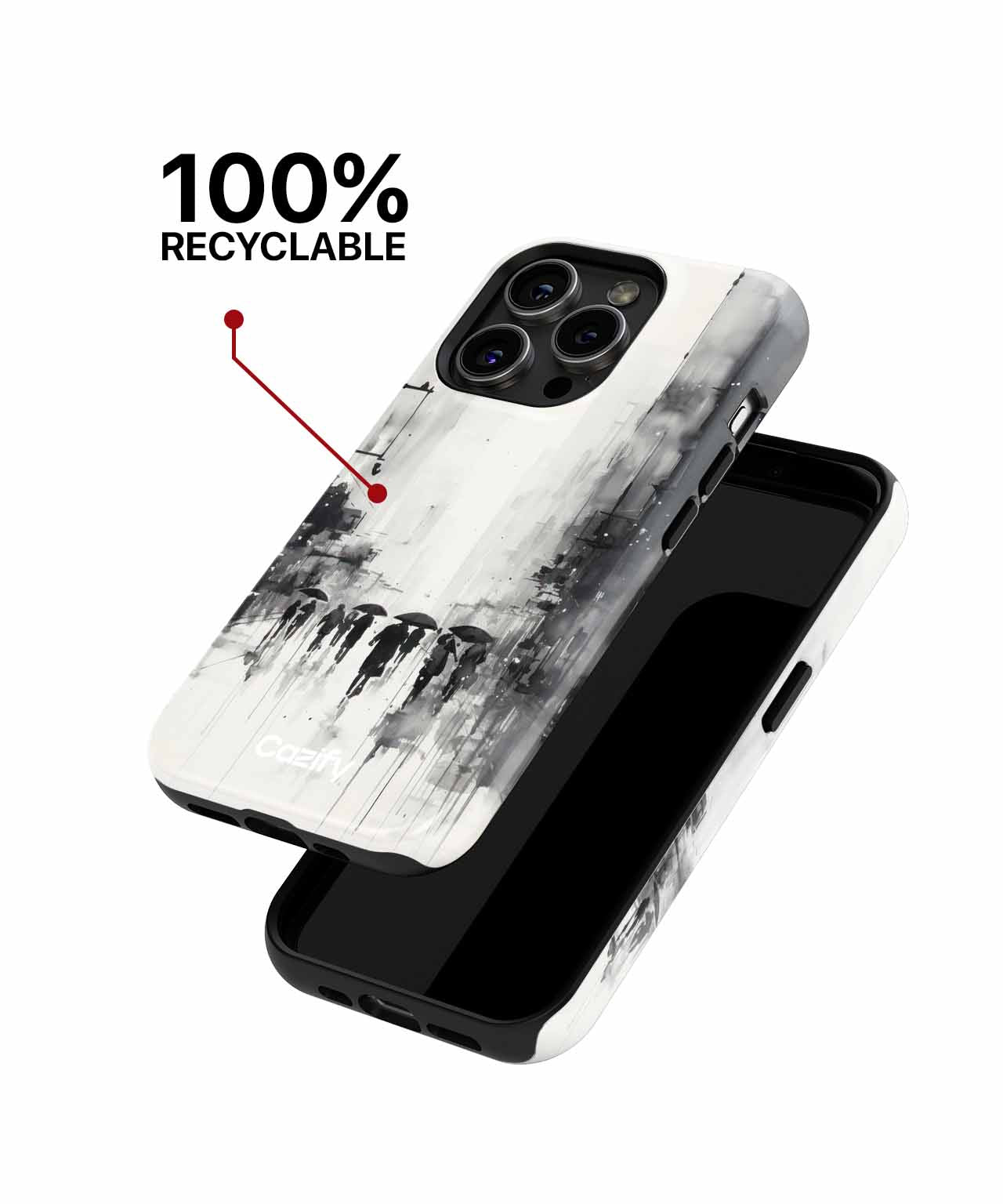 Mysterious Monochrome Rainy Day Strolls iPhone case Case Cazify - Delivery Canada