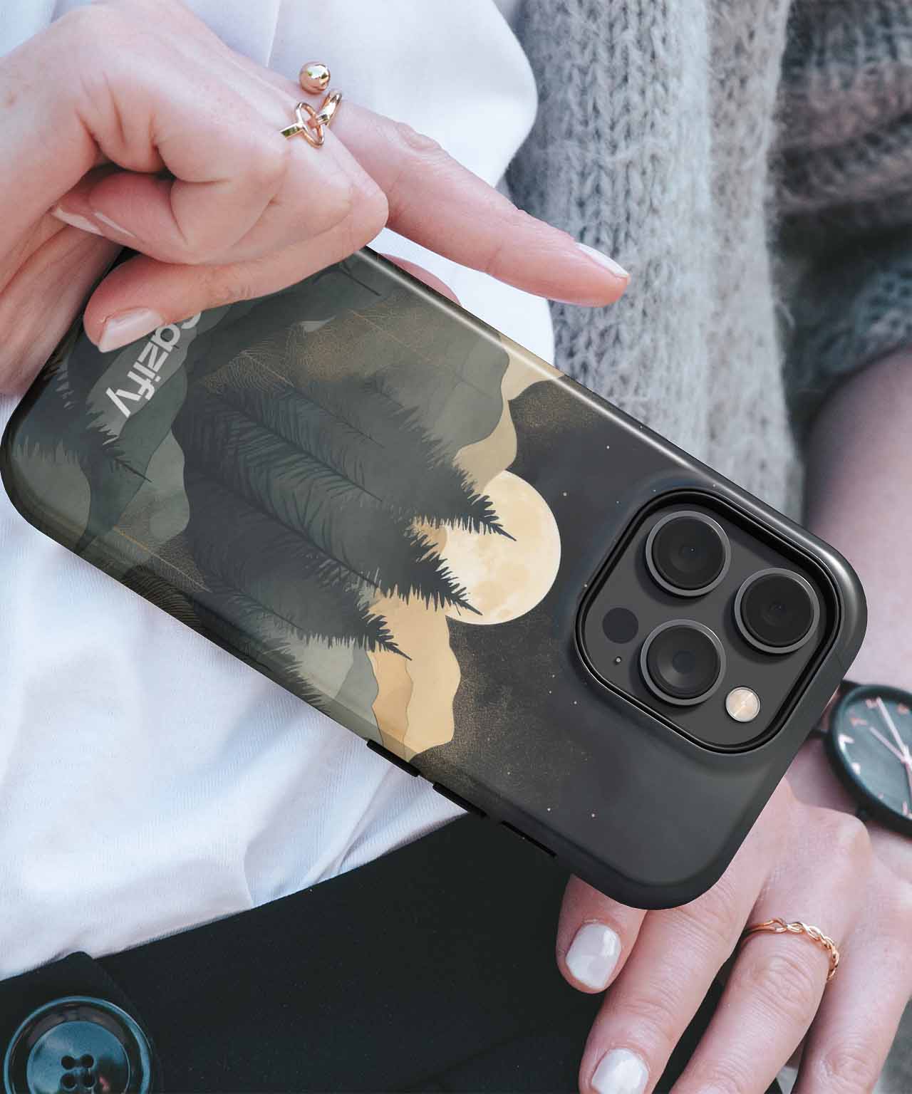 Mysterious Moonlit Forest Adventure iPhone case Case Cazify - Delivery Canada