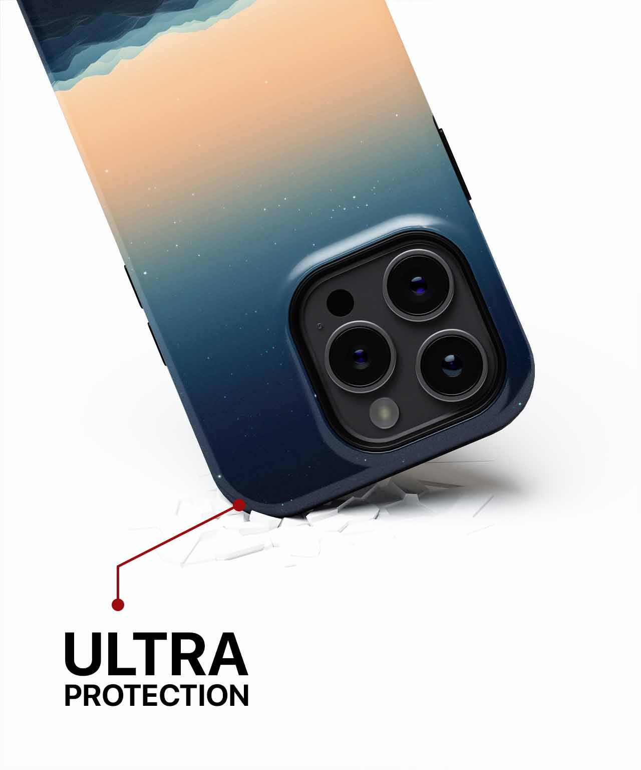 Cazify Canada - Blue to beige gradient iPhone case with raised camera protection and slim fit design.