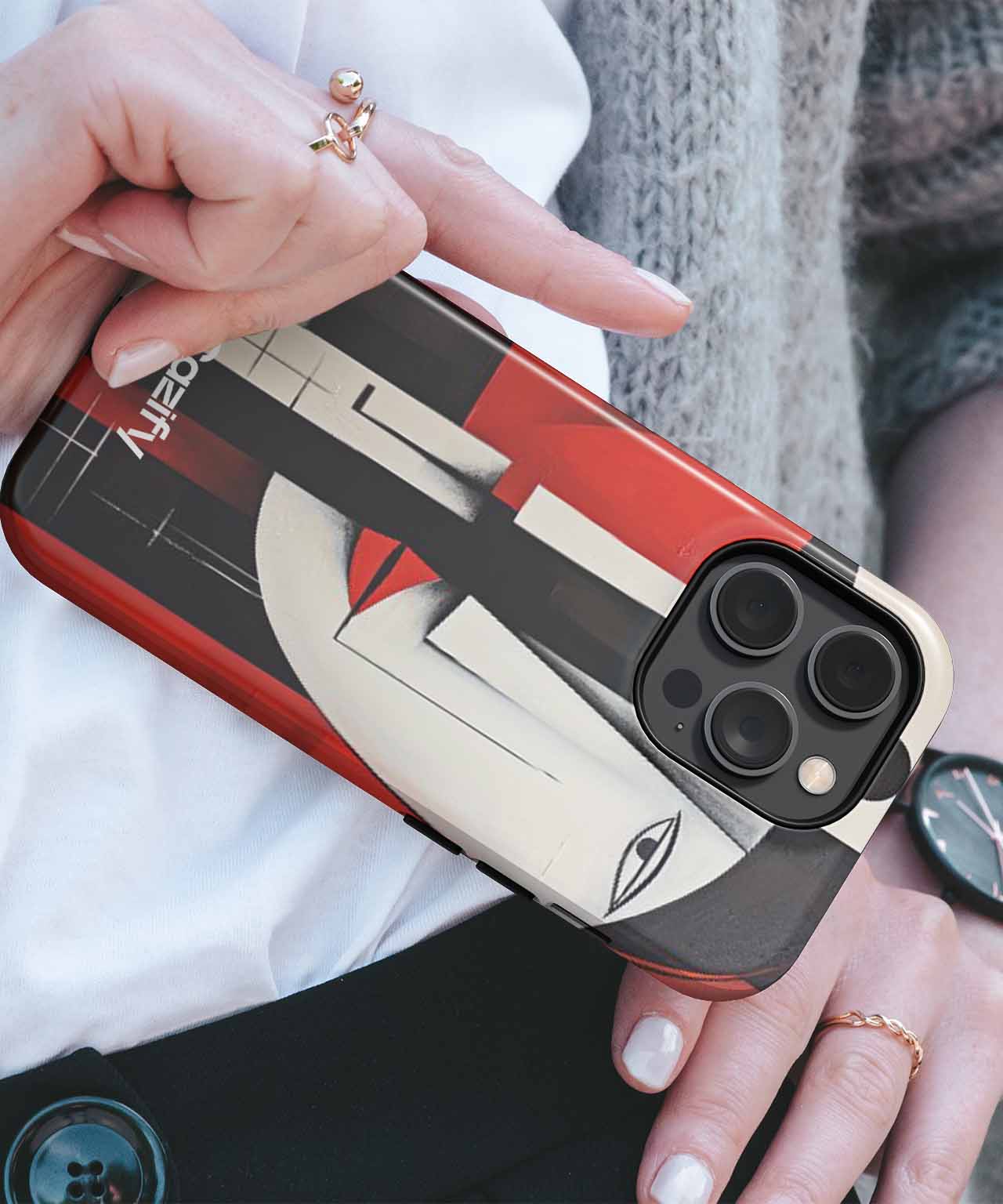 Mysterious Red Faces in Harmony iPhone case Case Cazify - Delivery Canada