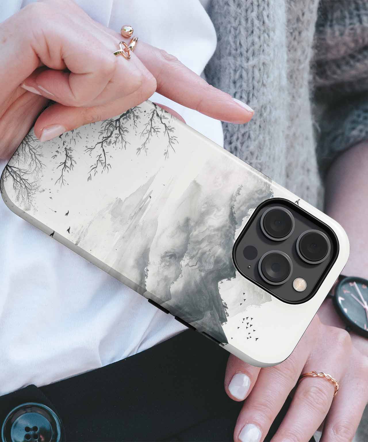 Mysterious Serene Mountain Landscape iPhone case Case Cazify - Delivery Canada