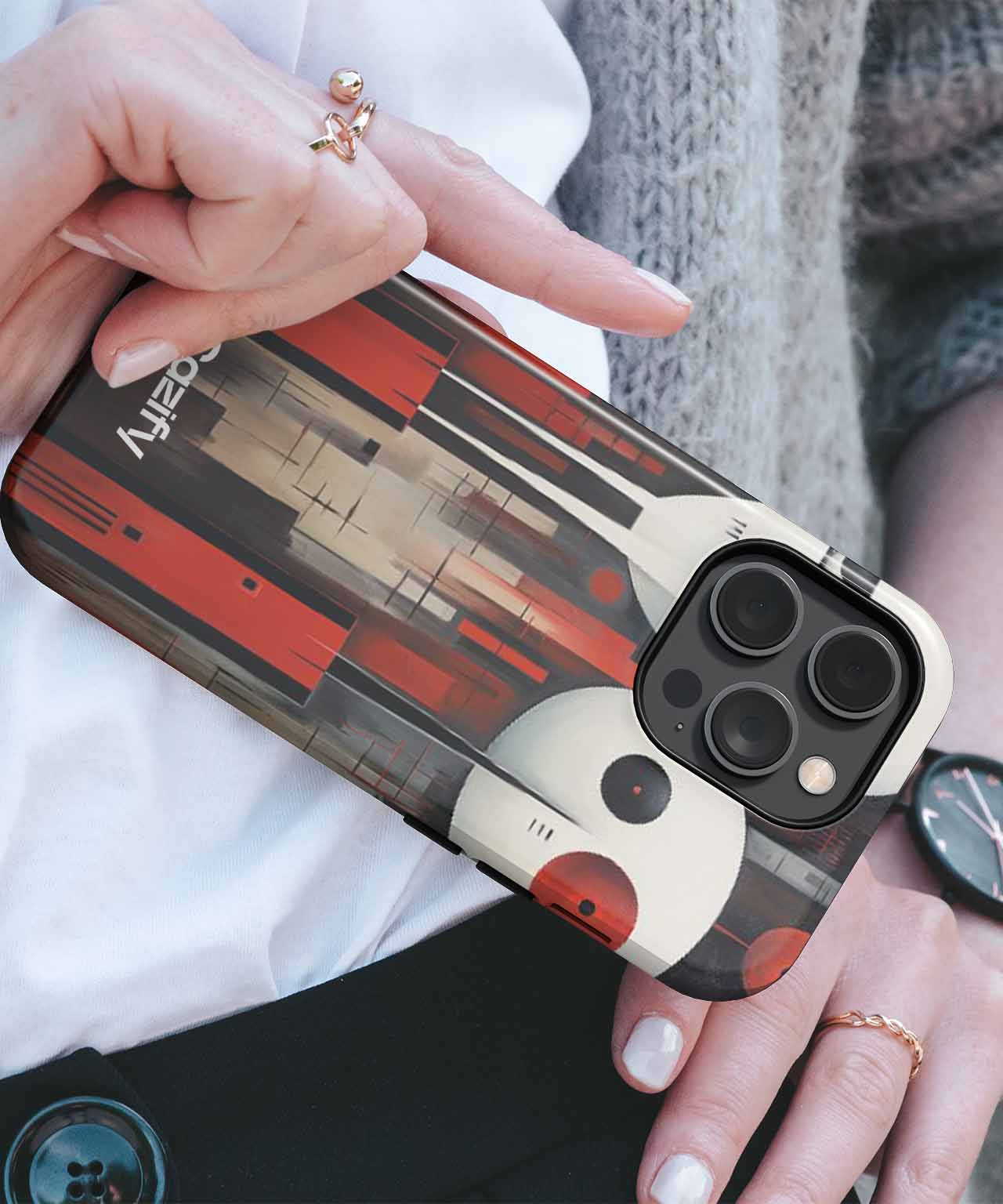 Mysterious Whimsical Figures in Red iPhone case Case Cazify - Delivery Canada