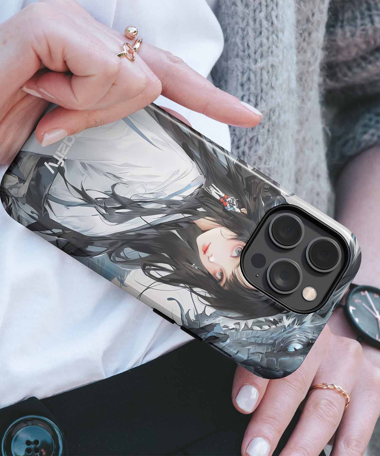 Mystical Warrior Princess with Dragon iPhone case Case Cazify - Delivery Canada