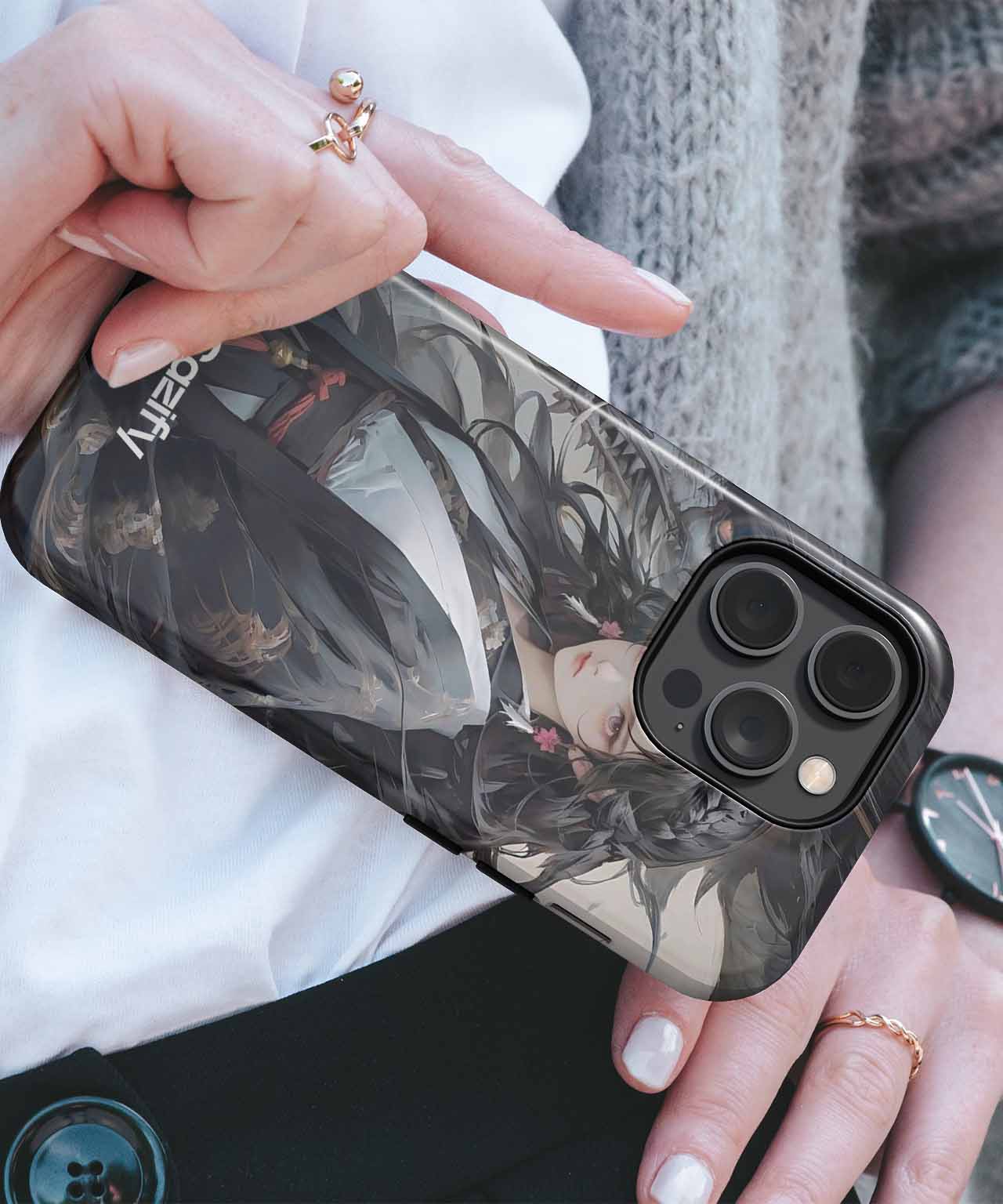 Mystical warrior with dragon companion iPhone case Case Cazify - Delivery Canada