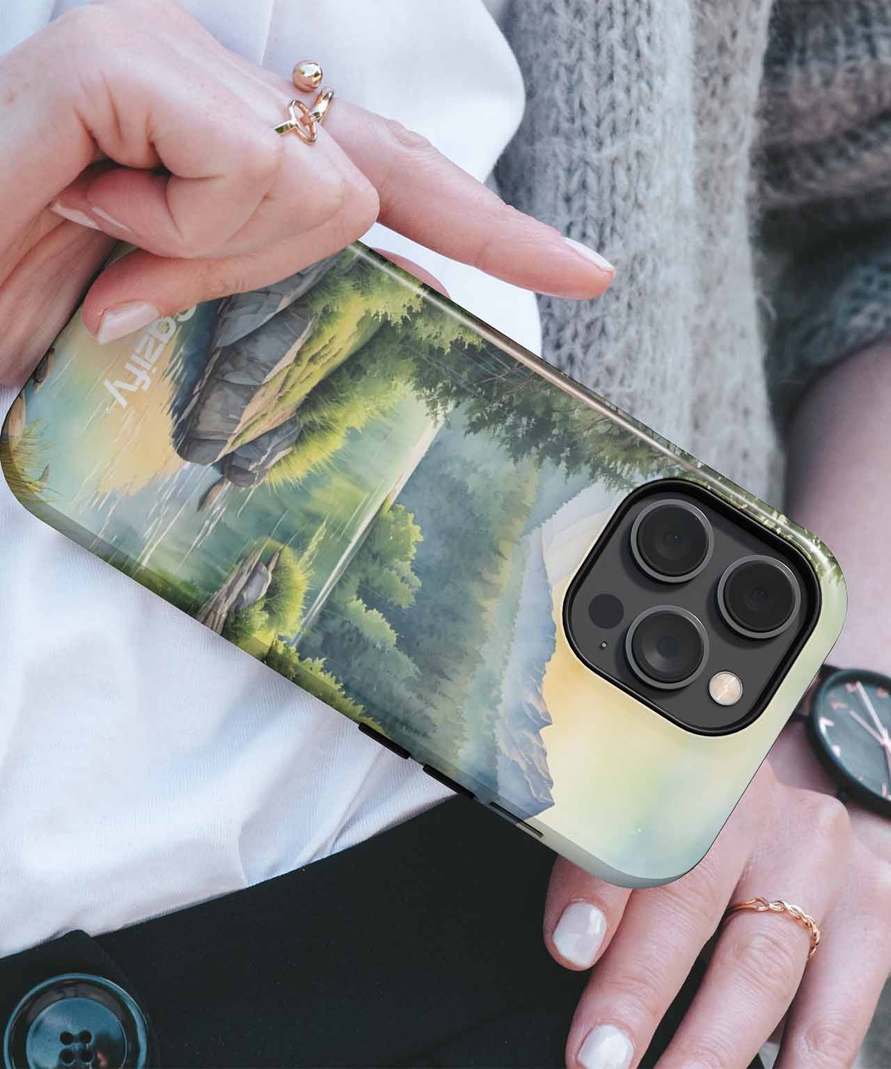 Nature's Serene Sunset Reflection iPhone case Case Cazify - Delivery Canada