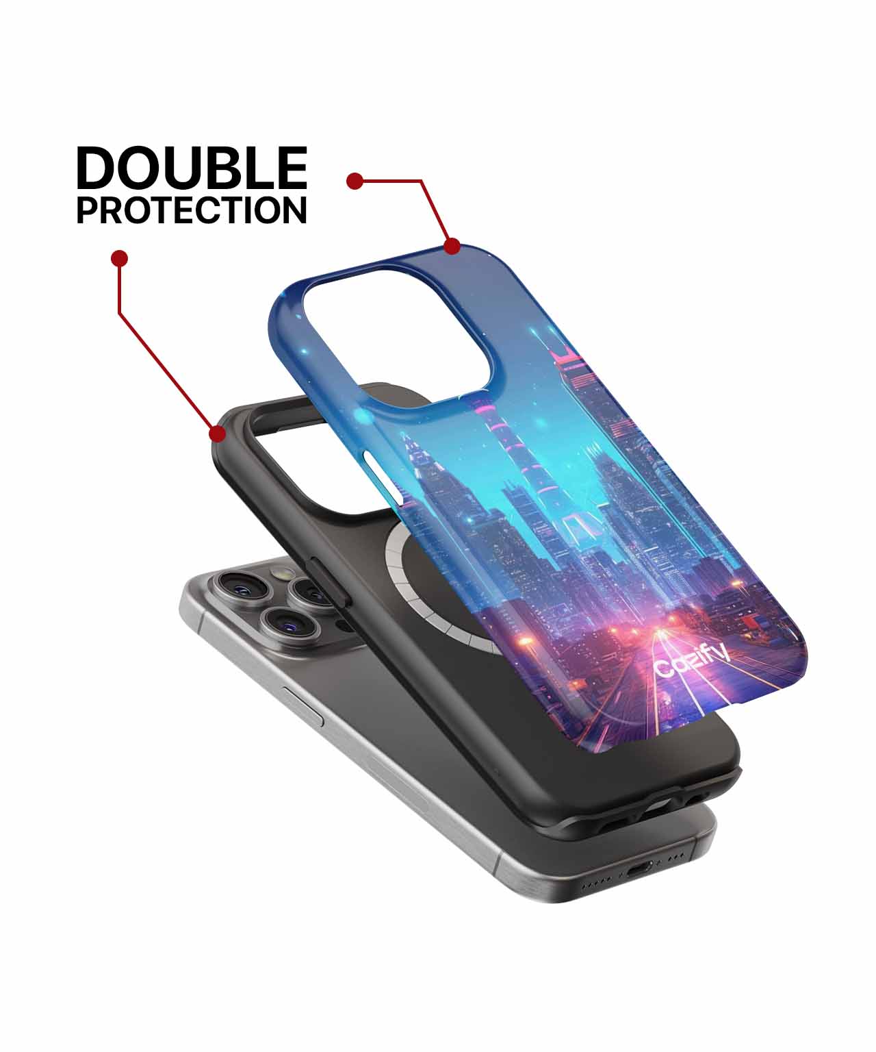 Neon Dreams of a Futuristic City iPhone case Case Cazify - Delivery Canada